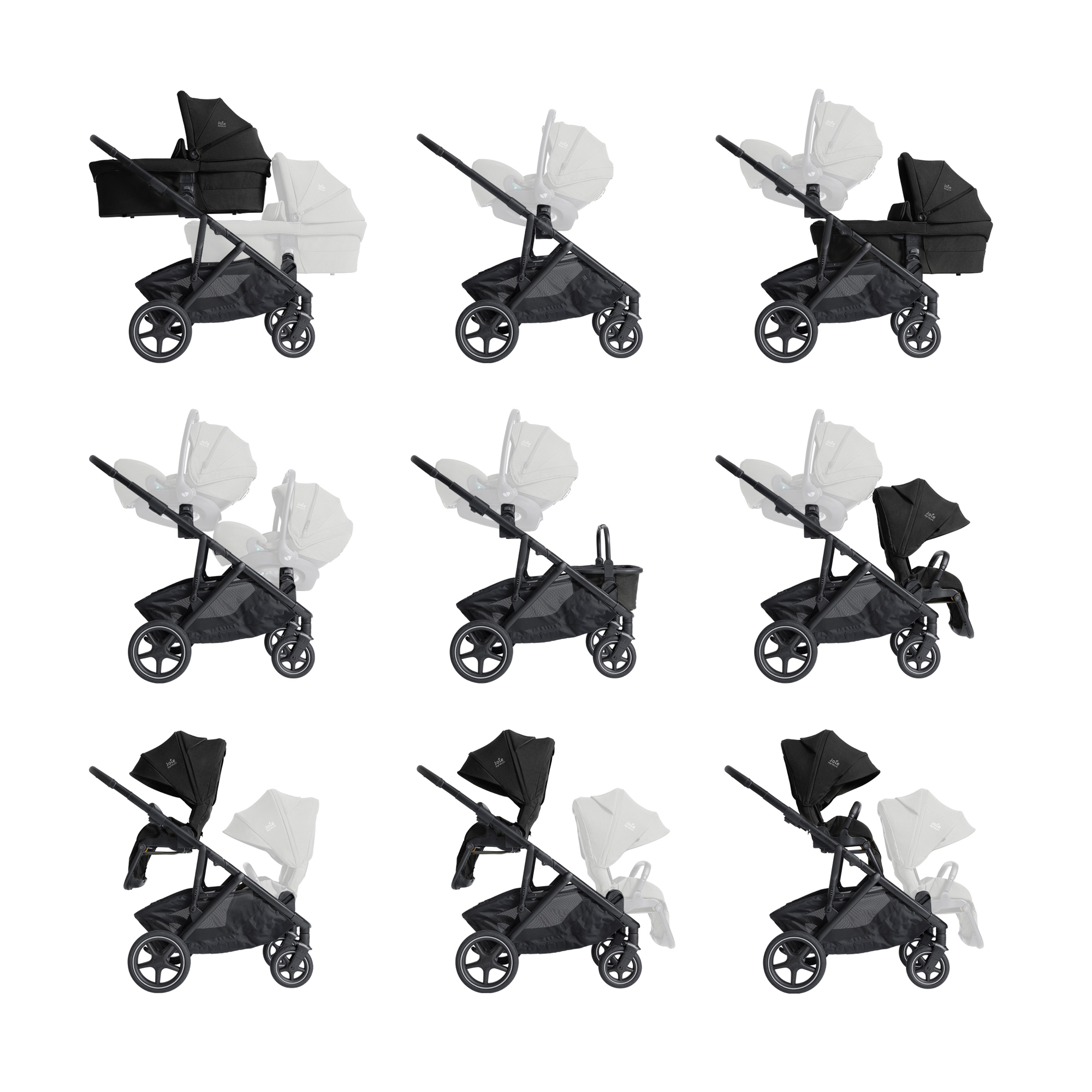 Kombi-Kinderwagen, Joie signature, Schwarz – Produktansicht