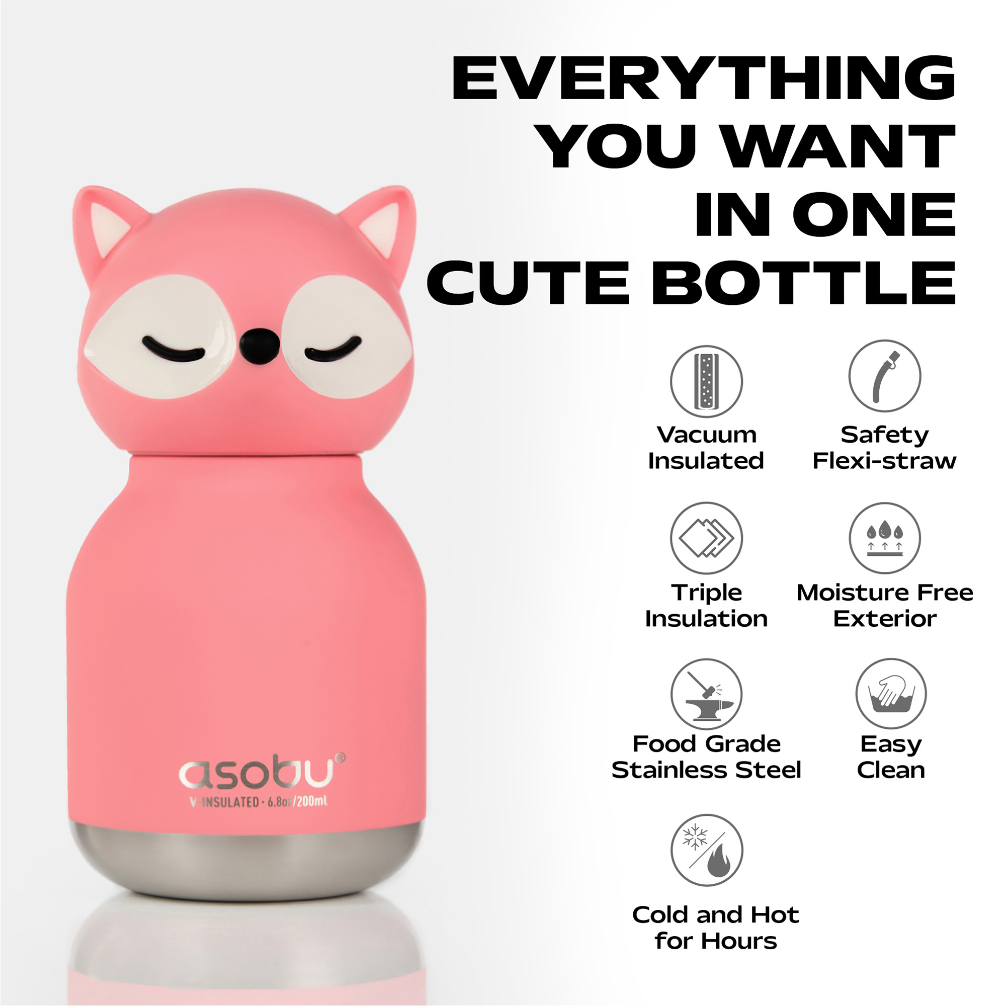 Trinkflaschen, ASOBU, Pink – Produktansicht