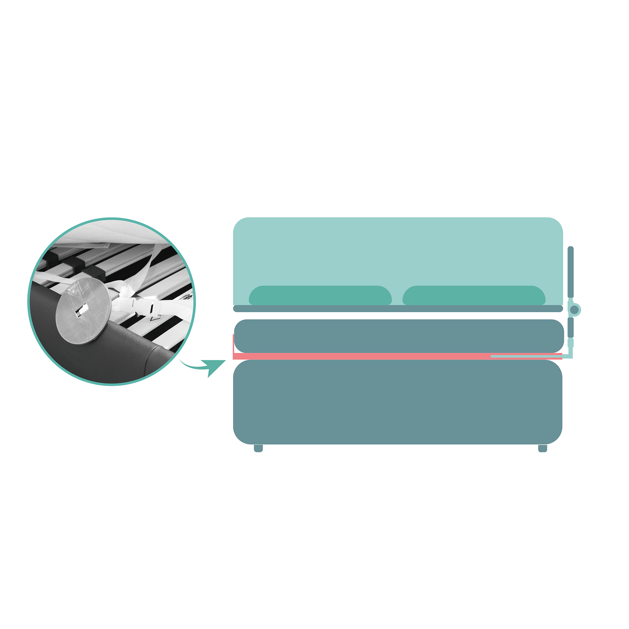 Bettgitter, fillikid, Grau – Produktansicht