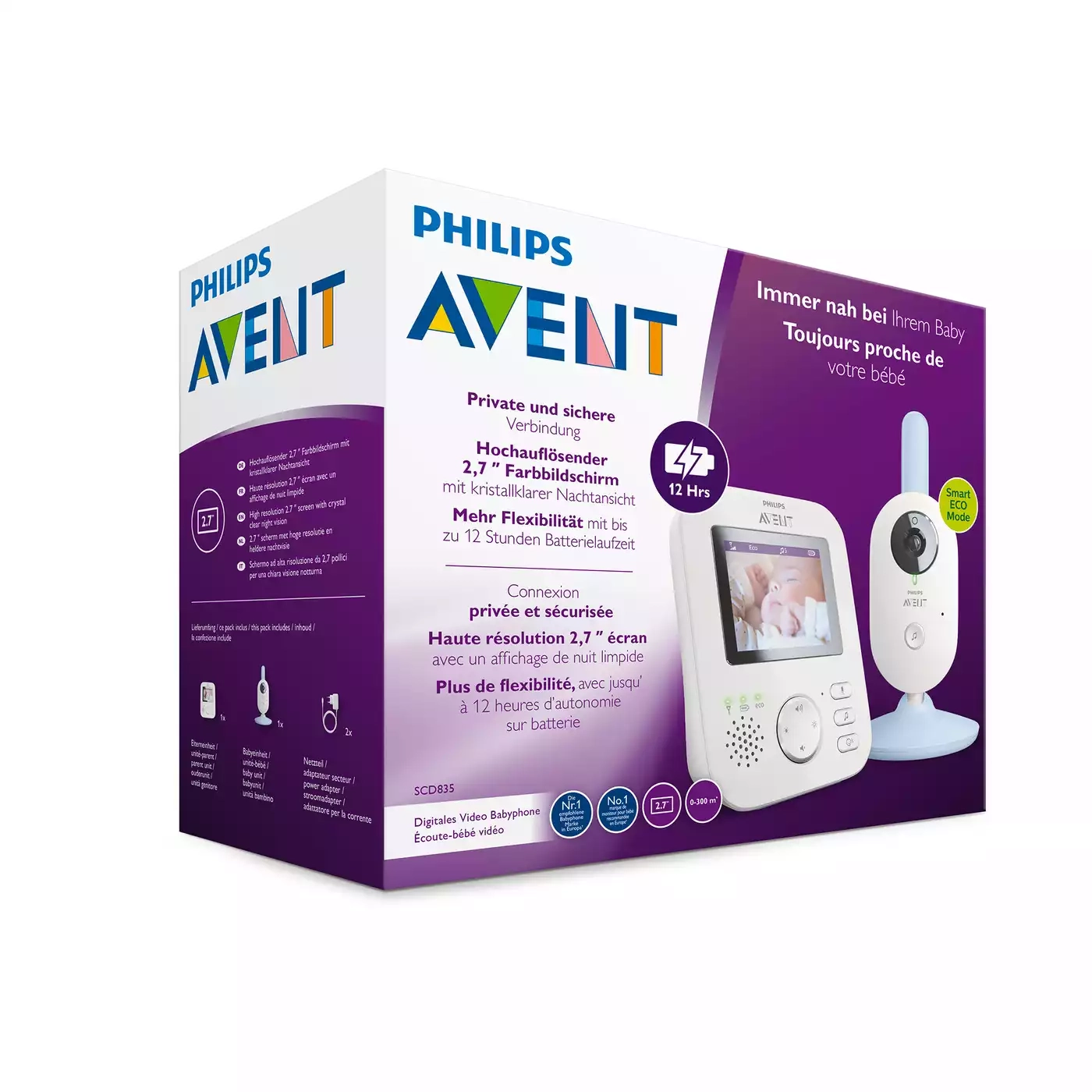 Video Babyphone, PHILIPS AVENT, Weiß – Produktansicht