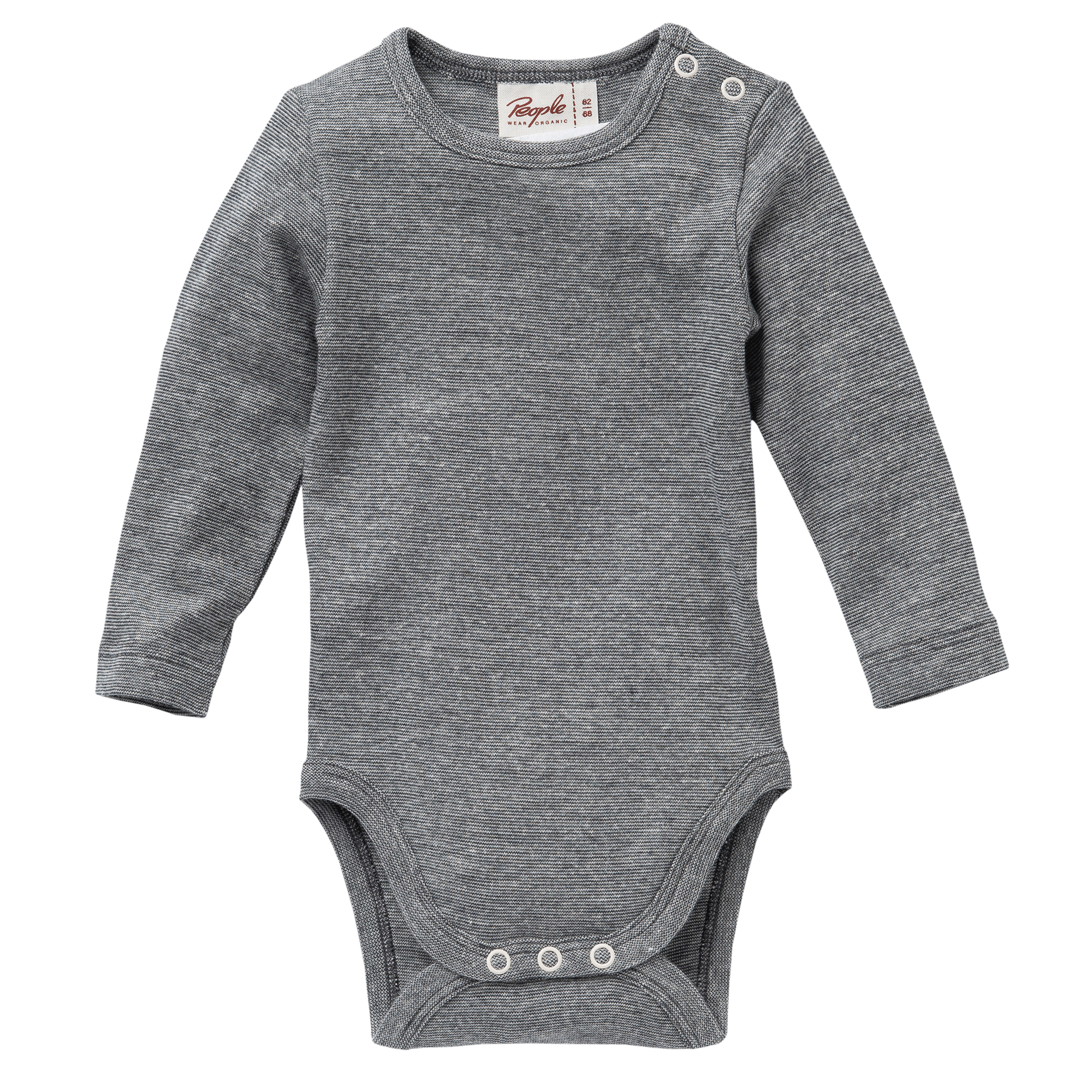 Langarmbodys, People Wear Organic, Grau – Produktansicht