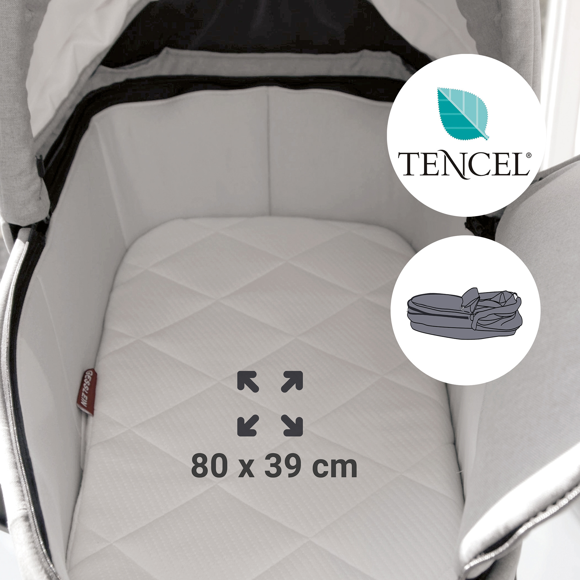 Kombi-Kinderwagen, GESSLEIN, Schwarz – Produktansicht