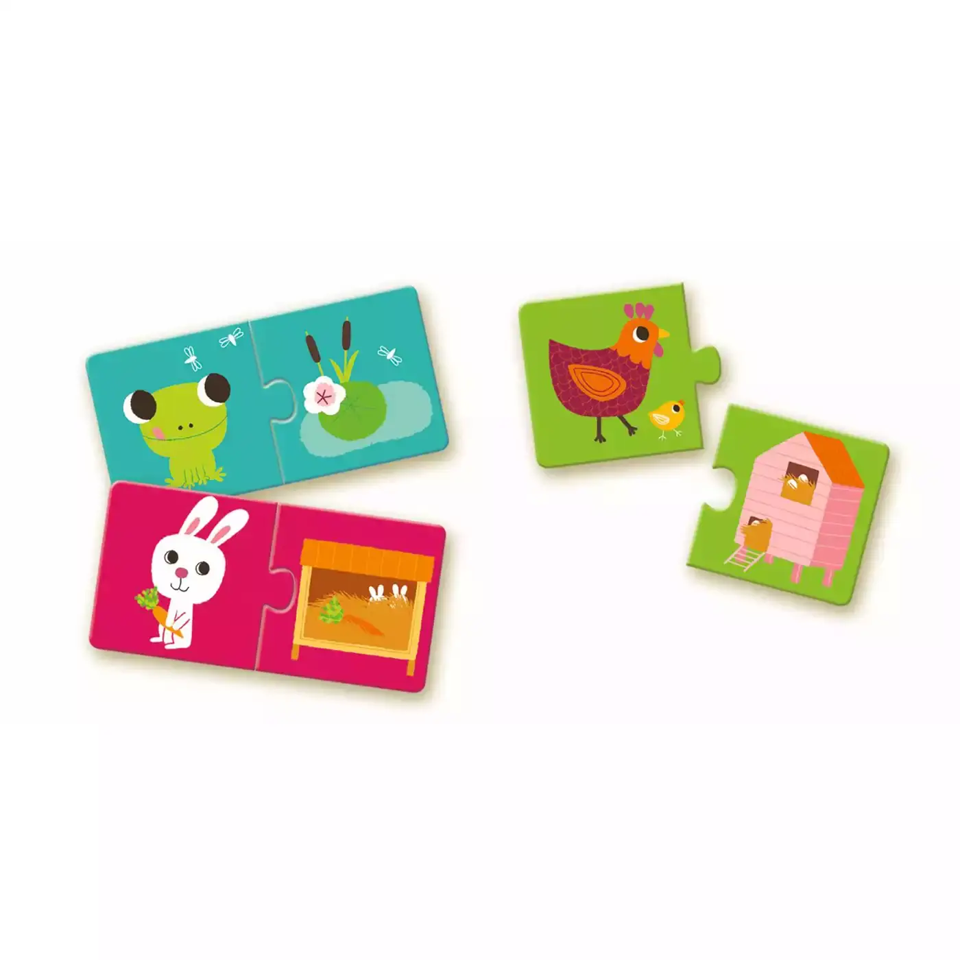 Puzzle duo Wo wohne ich? DJECO Mehrfarbig 2000577196401 1