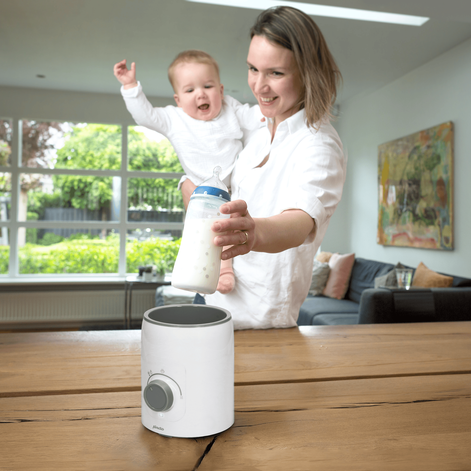 Babykostwärmer, Alecto baby, Weiß – Produktansicht