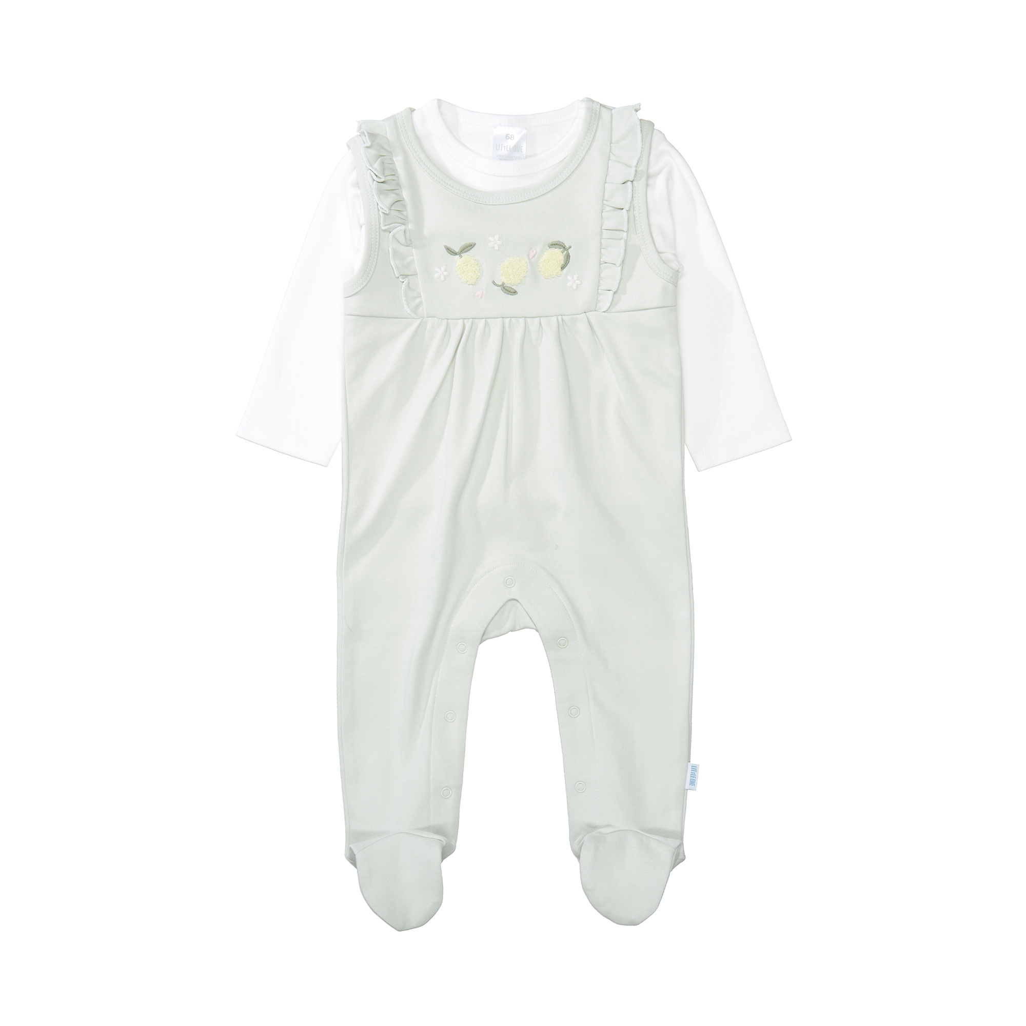 Strampler, LITTLE ONE, Grün – Besonderheit: Set bestehend aus einem Strampler und einem Langarmshirt