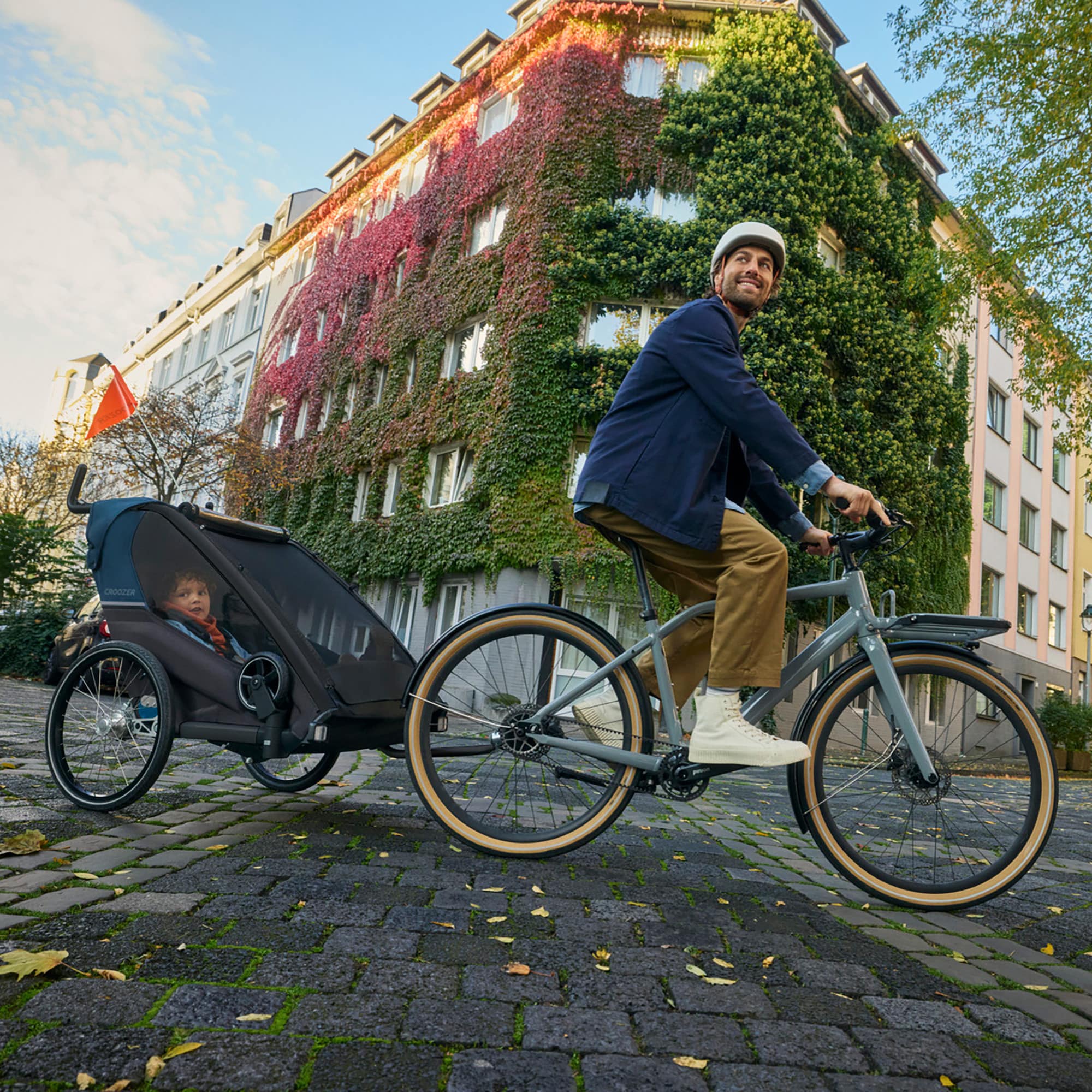Fahrradanhänger, Croozer, Blau – Produktansicht