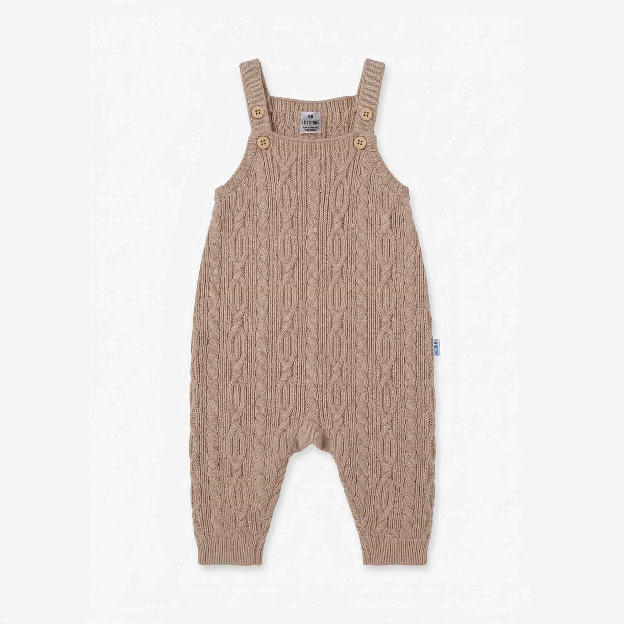 Latzhosen, LITTLE ONE, Beige – Besonderheit: Knöpfe für leichtes An- und Ausziehen