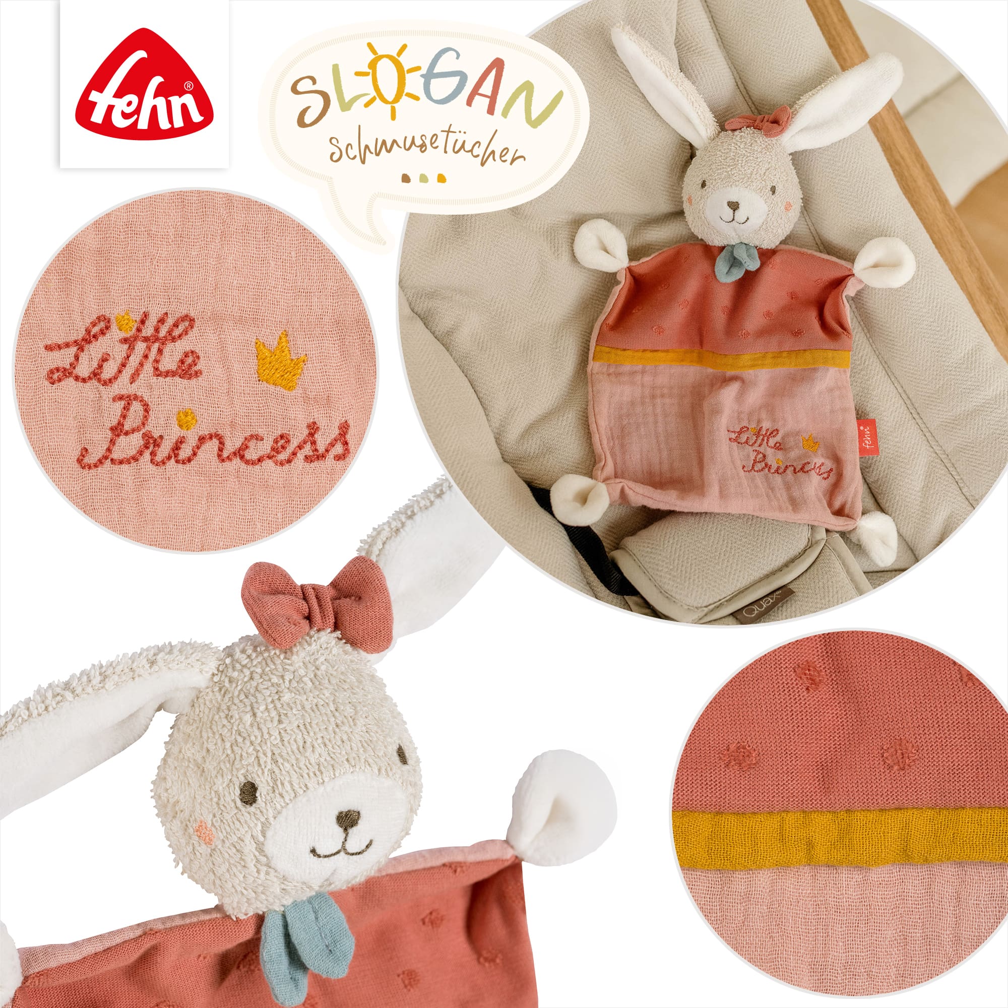 Schmusetücher, fehn, Pink – Produktansicht