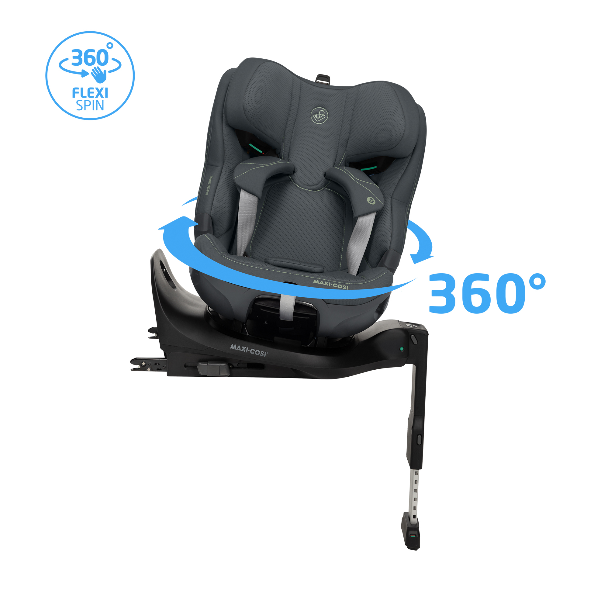 Maxi-Cosi™ Gruppe 1/2/3, MAXI-COSI Premium, Schwarz – Besonderheit: 360° Rotationssystem sorgt für müheloses Drehen mit einer Hand