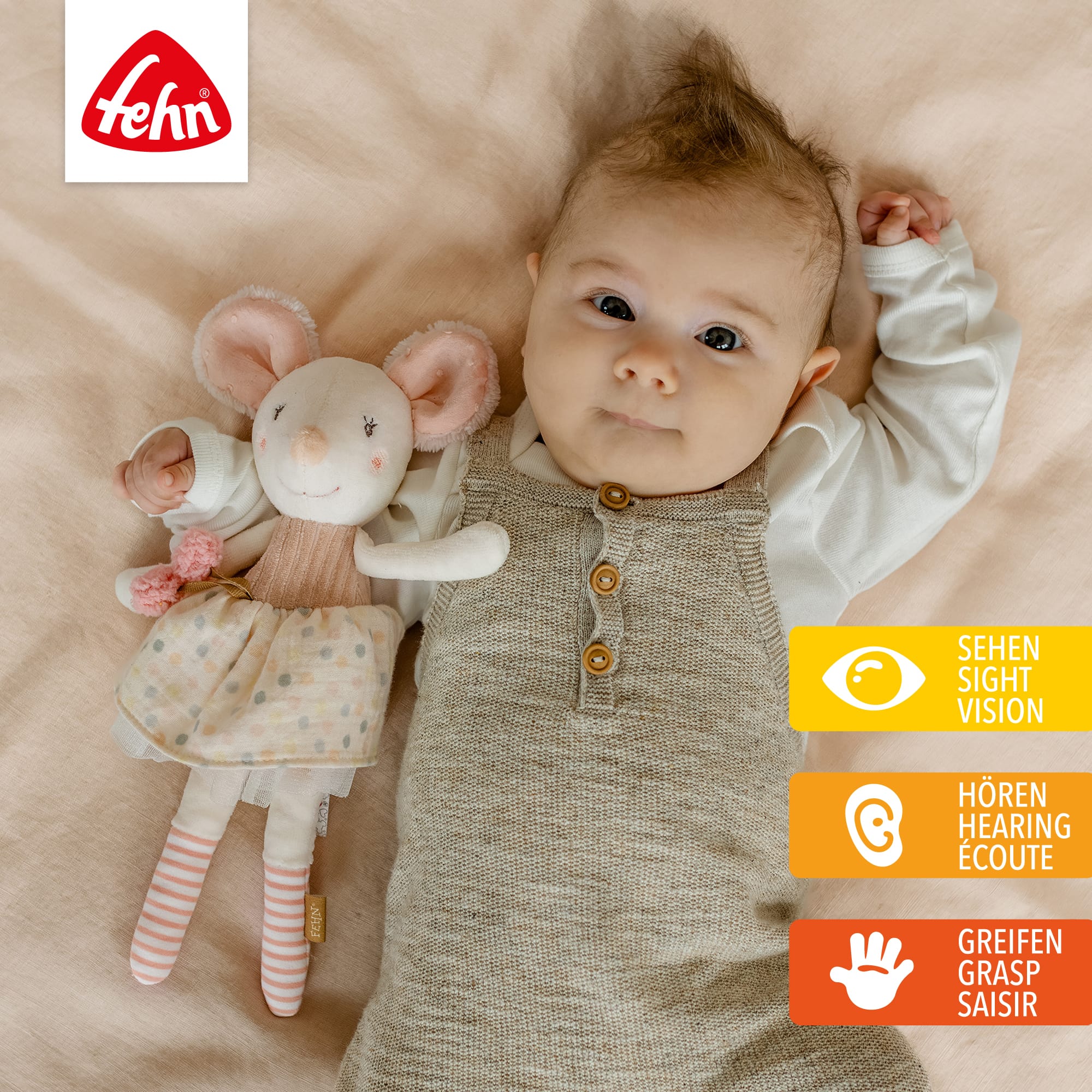 Kuscheltiere, fehn, Beige – Produktansicht