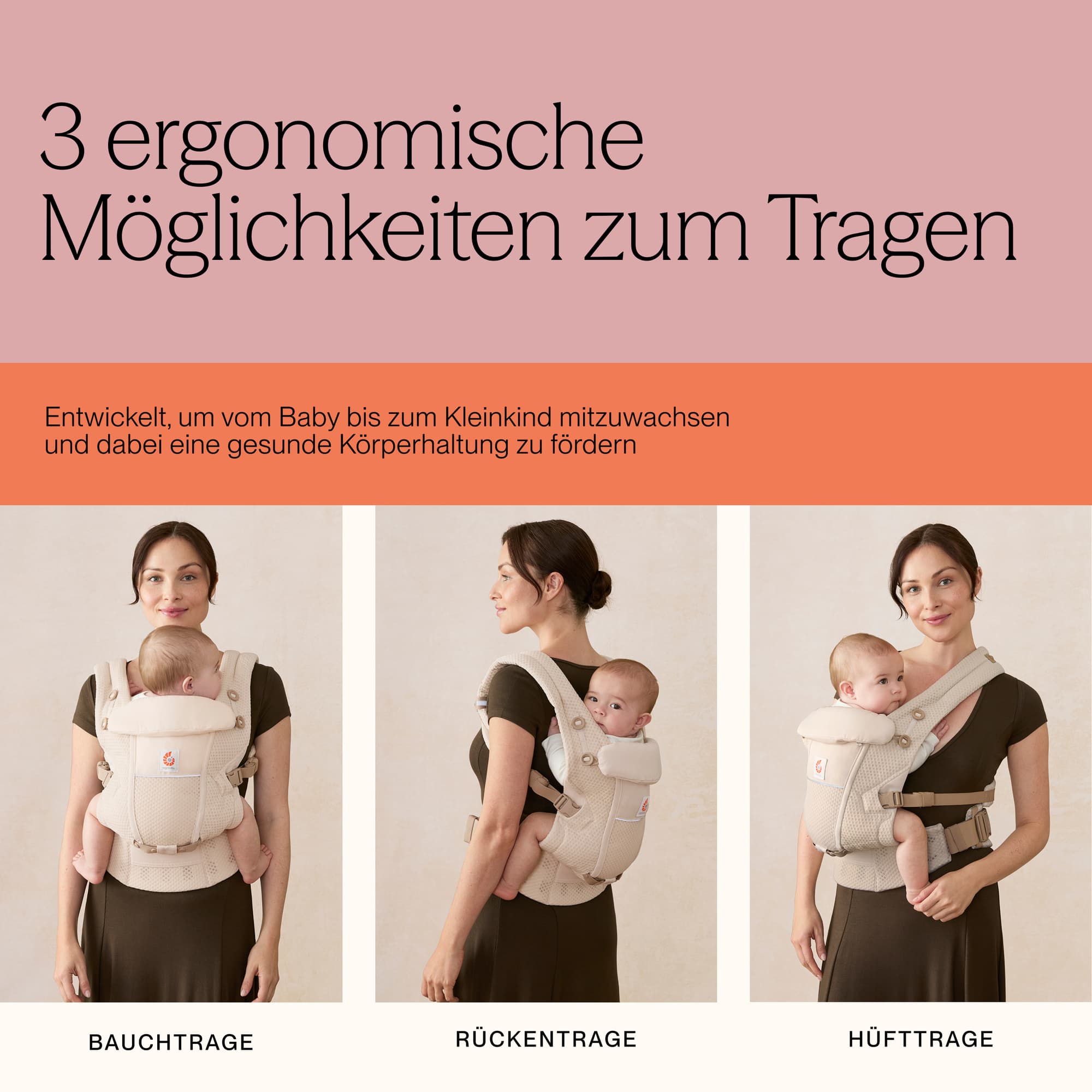 Fullbuckle Tragen, ERGObaby, Beige – Produktansicht