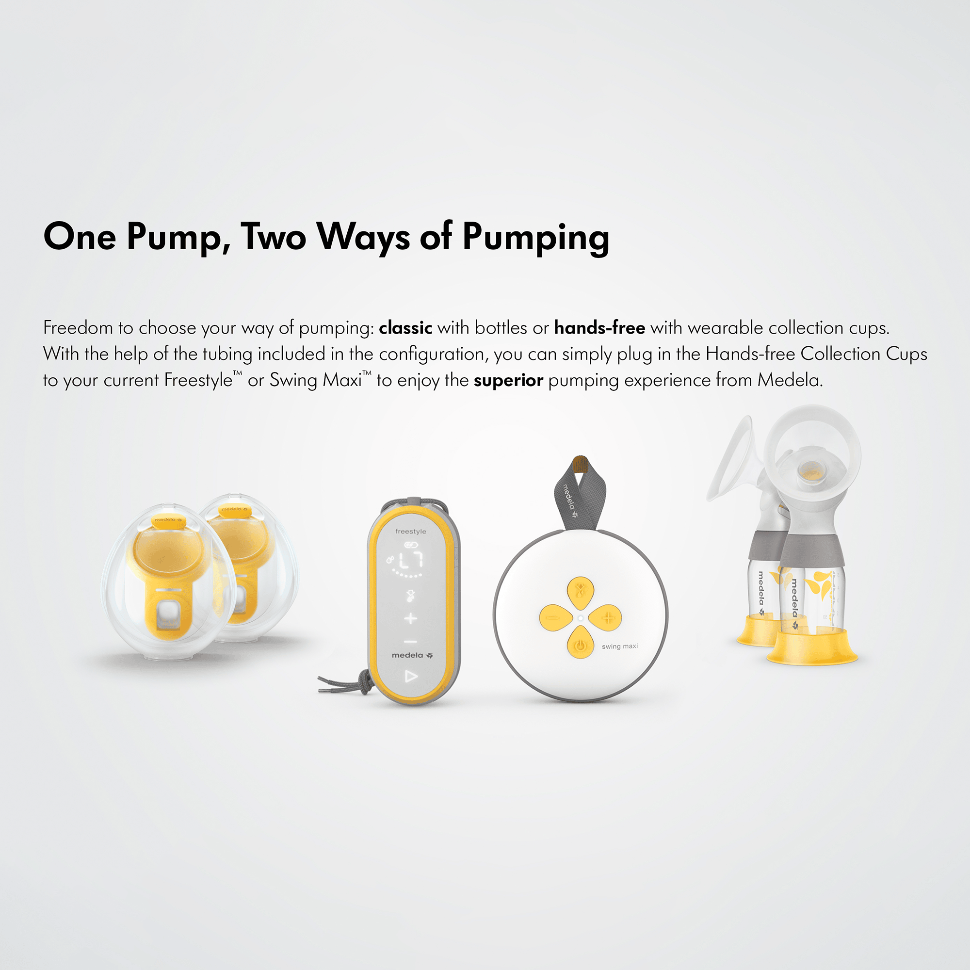 Hands Free Milchpumpen, medela, Gelb – Produktansicht