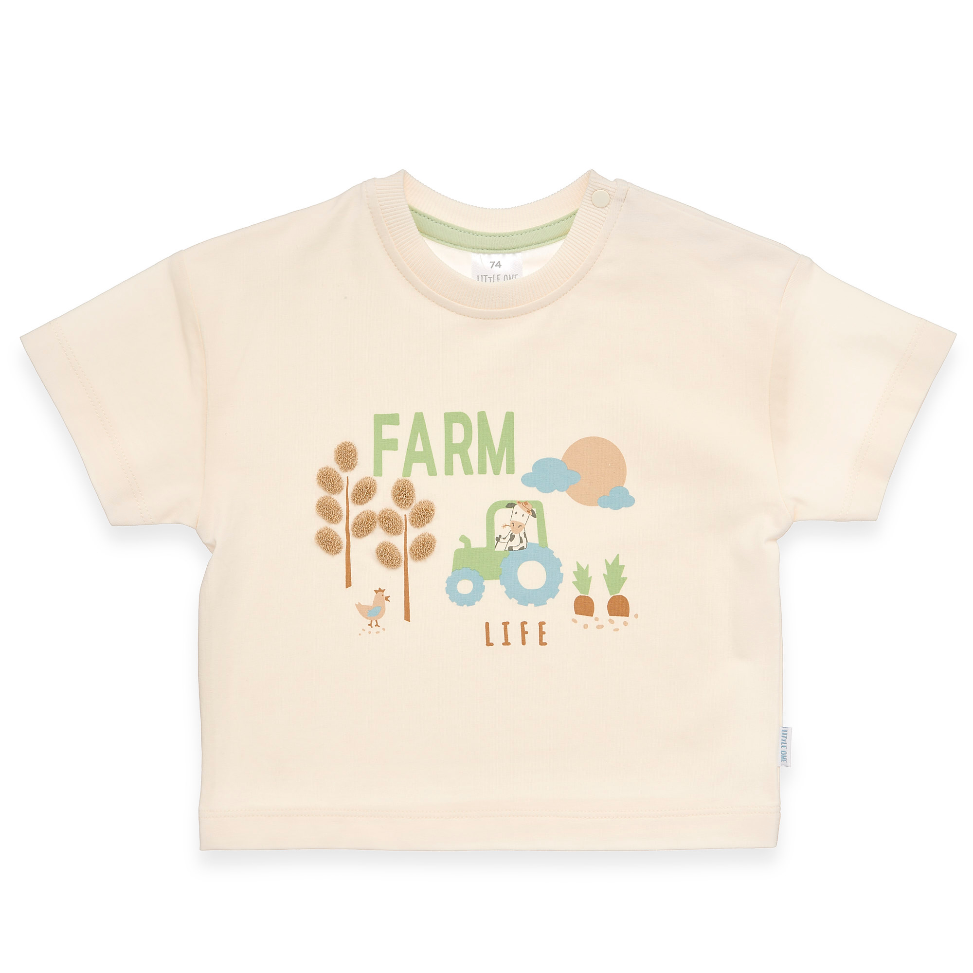 Kurzarmshirts, LITTLE ONE, Weiß – Besonderheit: aus 95% Baumwolle