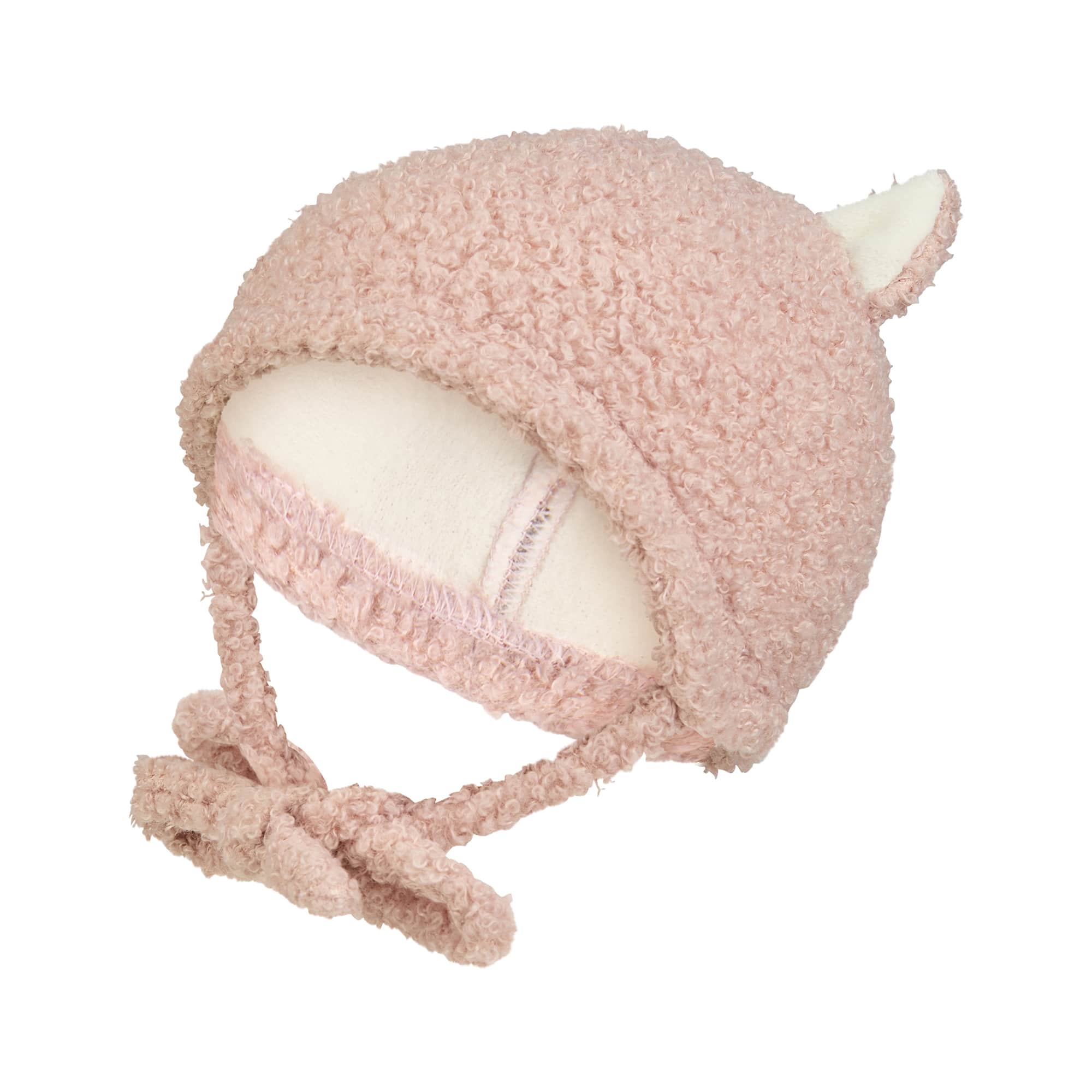 Wintermützen, Sterntaler, Pink – Besonderheit: flauschige Mütze mit 3D-Katzenohren und Ohrenklappen