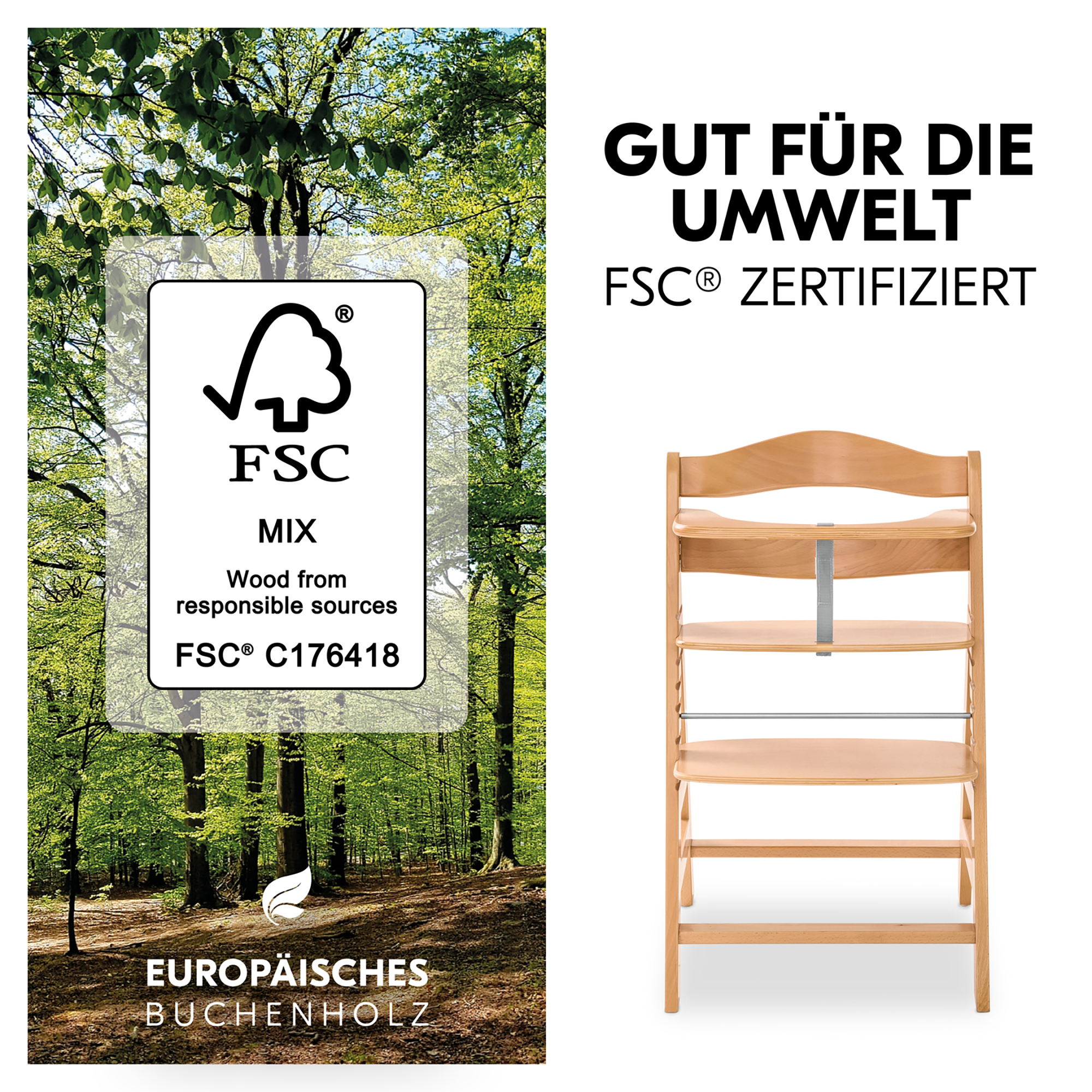 Treppenhochstühle, hauck, Grau – Produktansicht
