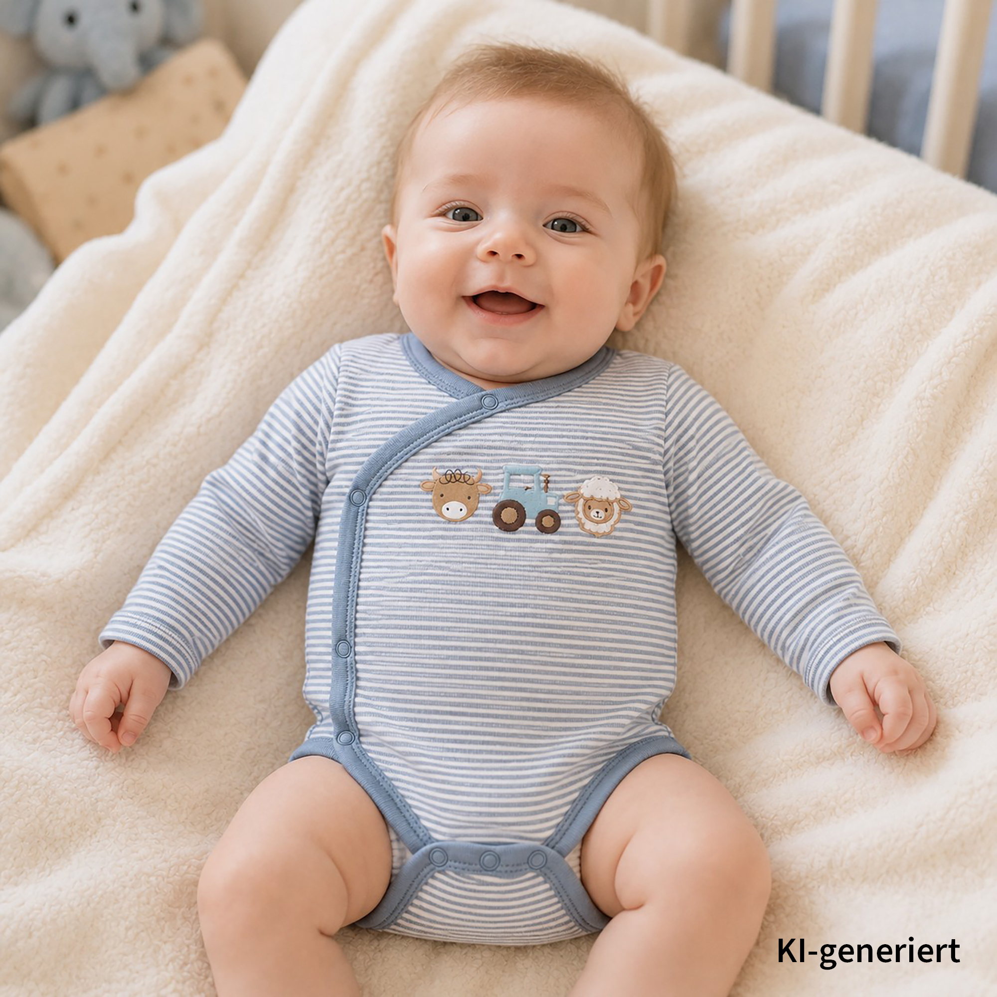 Wickelbodys, LITTLE, Blau – Besonderheit: aus 100% Baumwolle
