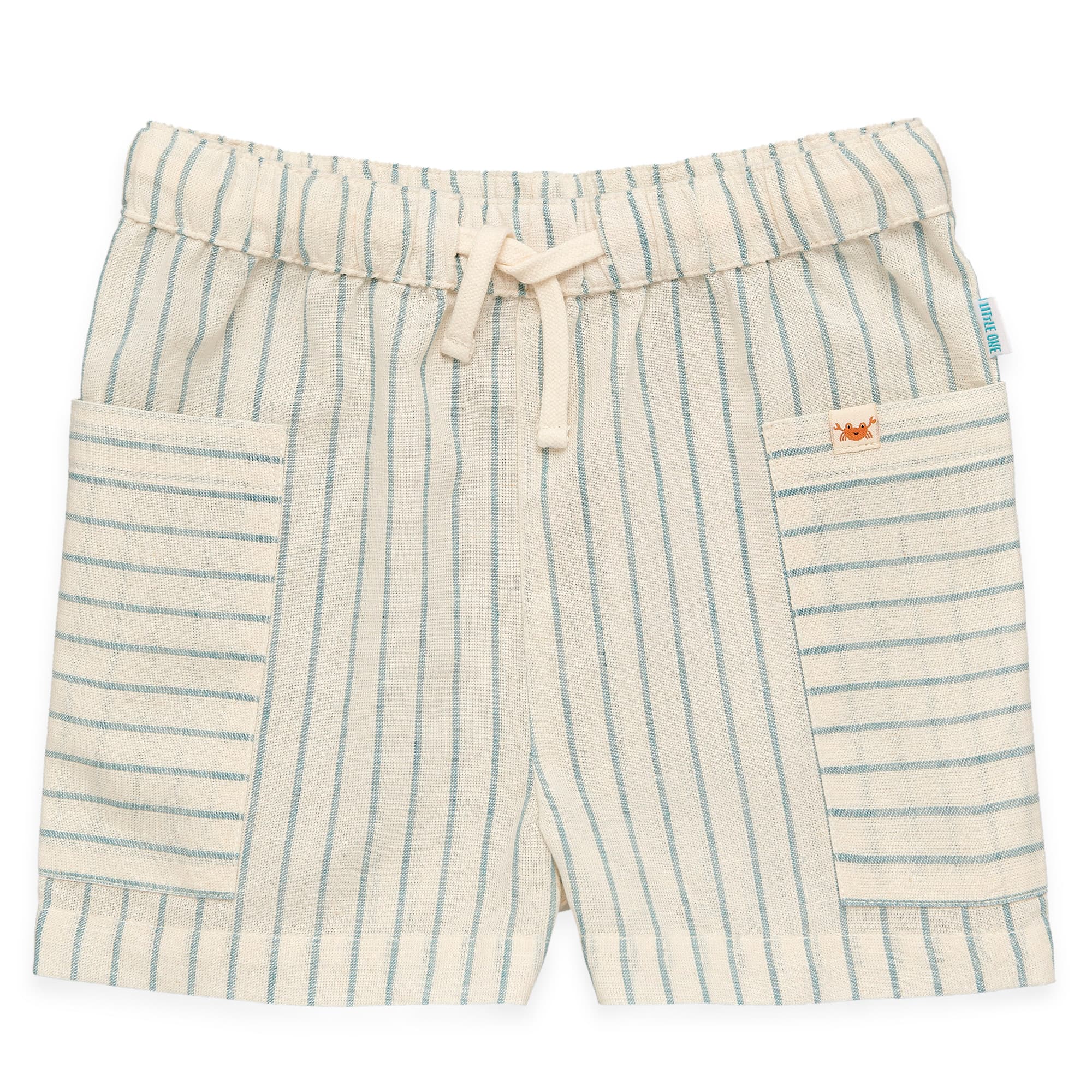 Kurze Hosen, LITTLE ONE, Blau – Besonderheit: aus 75% Baumwolle und 25% Leinen