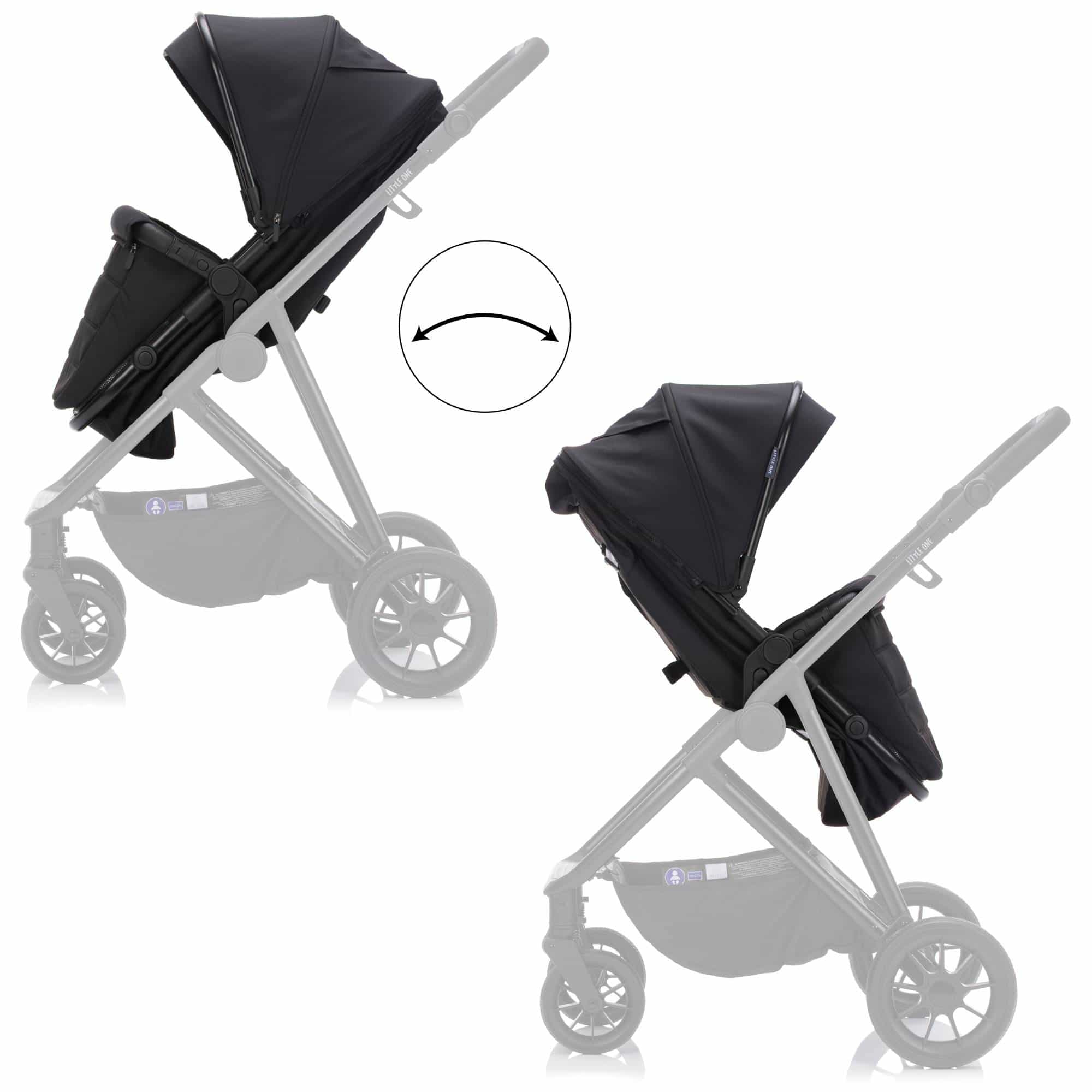 Kombi-Kinderwagen, LITTLE ONE, Schwarz – Produktansicht