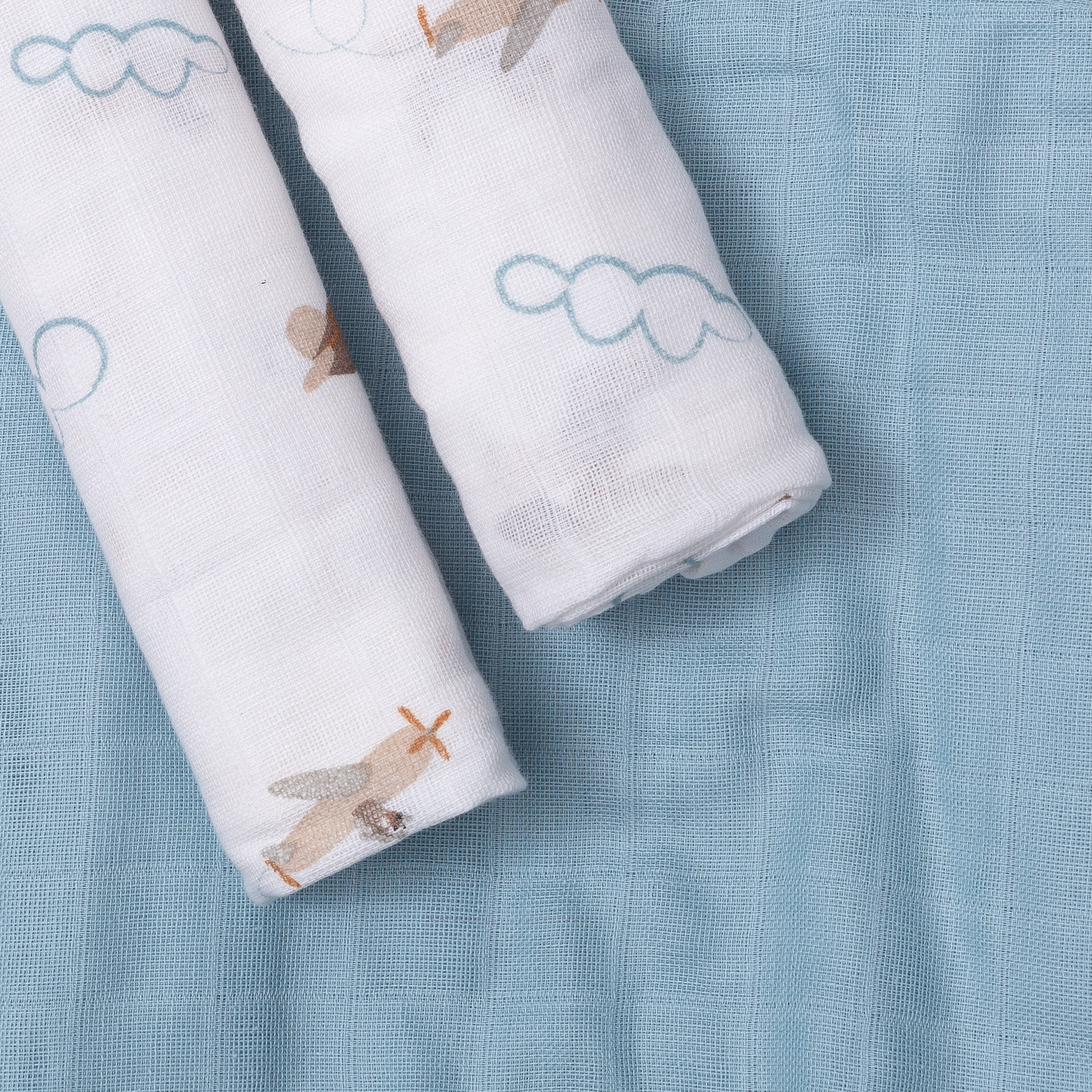 Mullwindeln, LITTLE ONE, Blau – Produktansicht