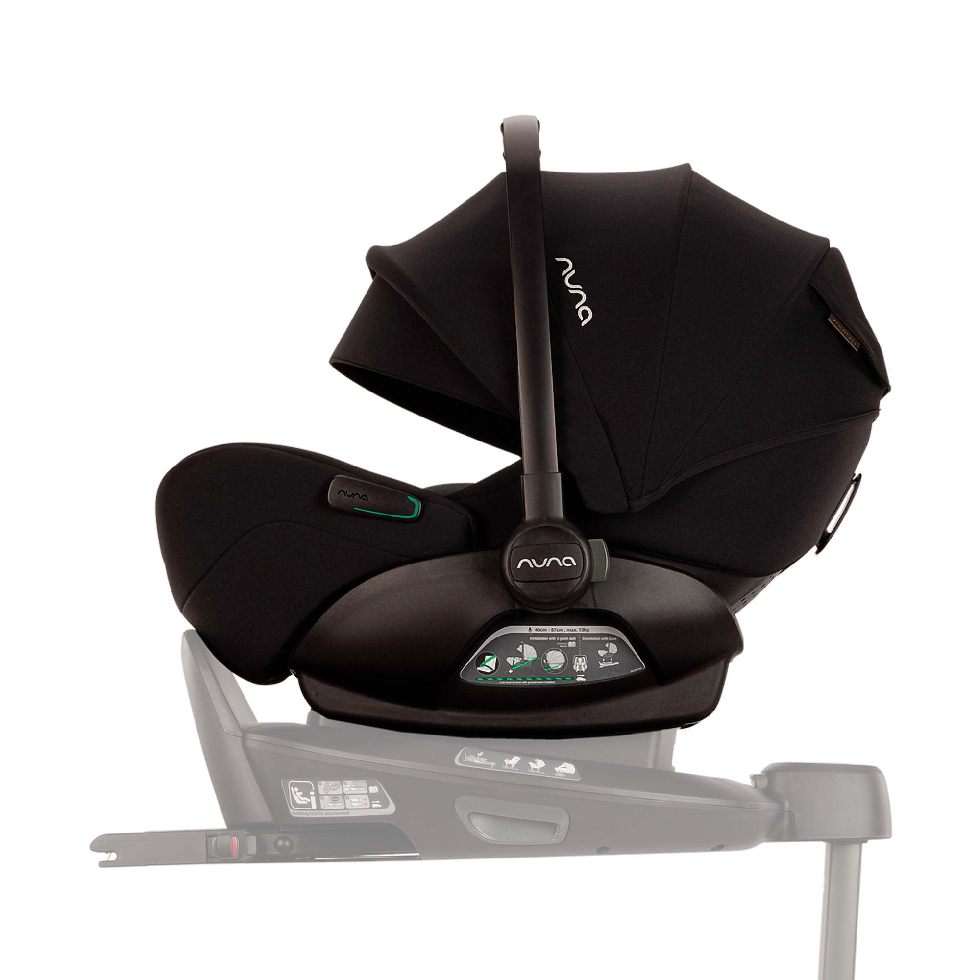 Babyschalen 0-13 kg, Gruppe 0+, nuna, Schwarz – Produktansicht