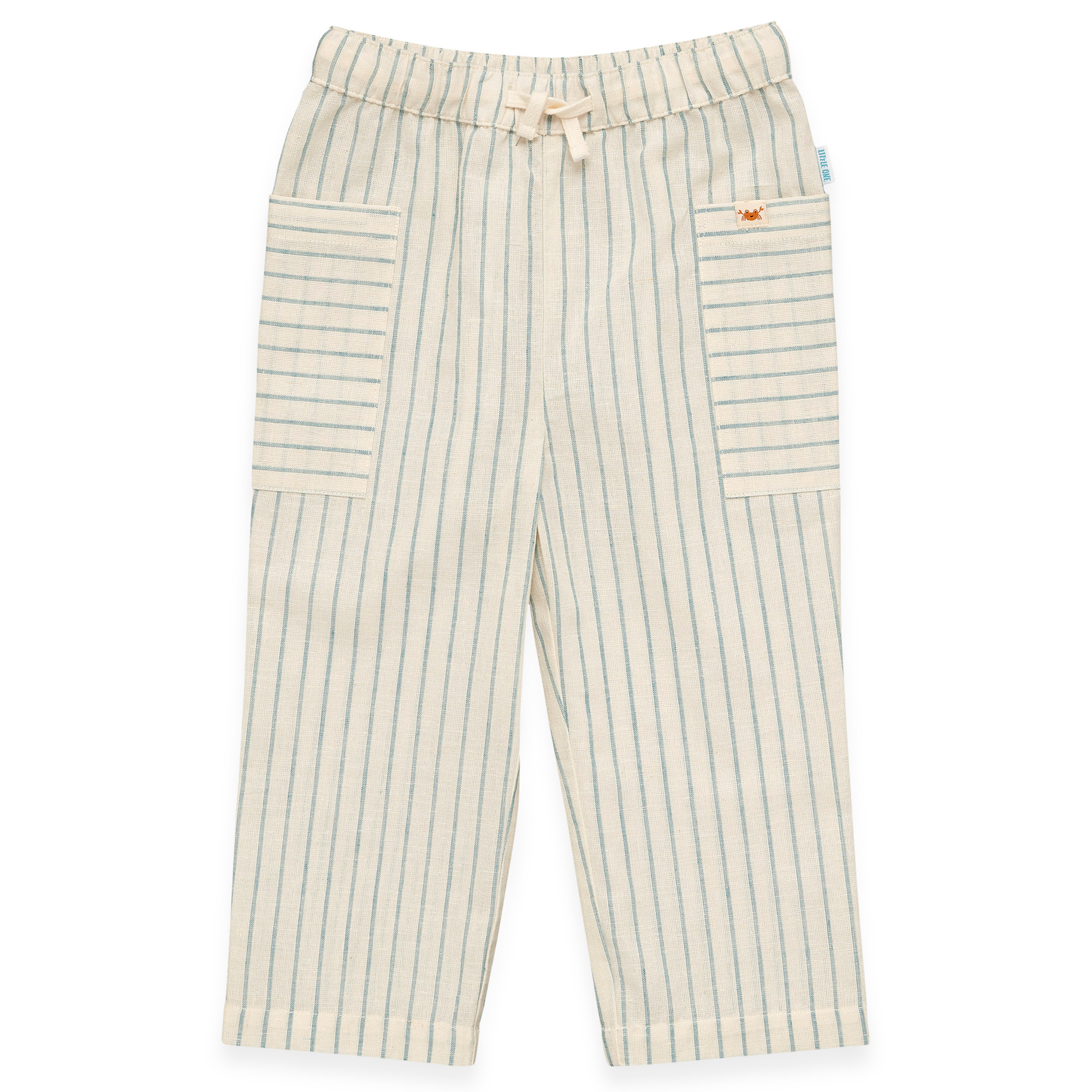 Lange Hosen, LITTLE ONE, Blau – Besonderheit: aus 75% Baumwolle und 25% Leinen