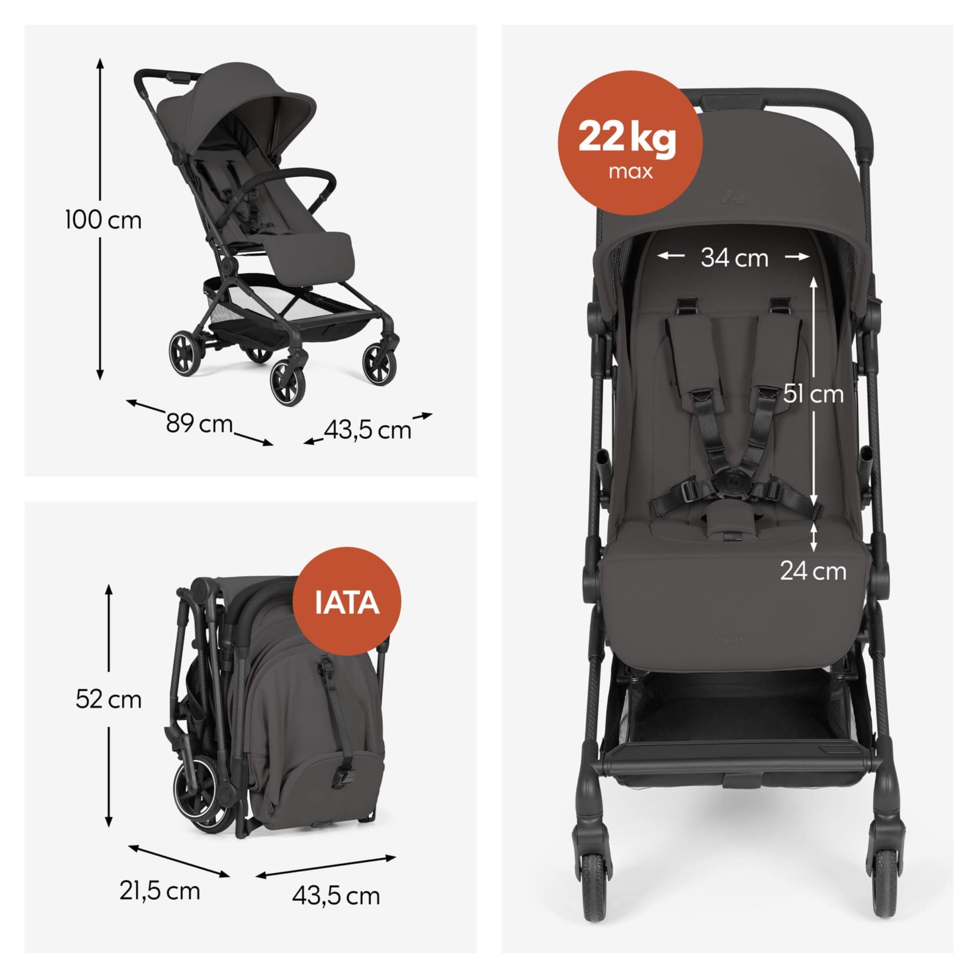 Reisebuggys, hauck, Grau – Produktansicht