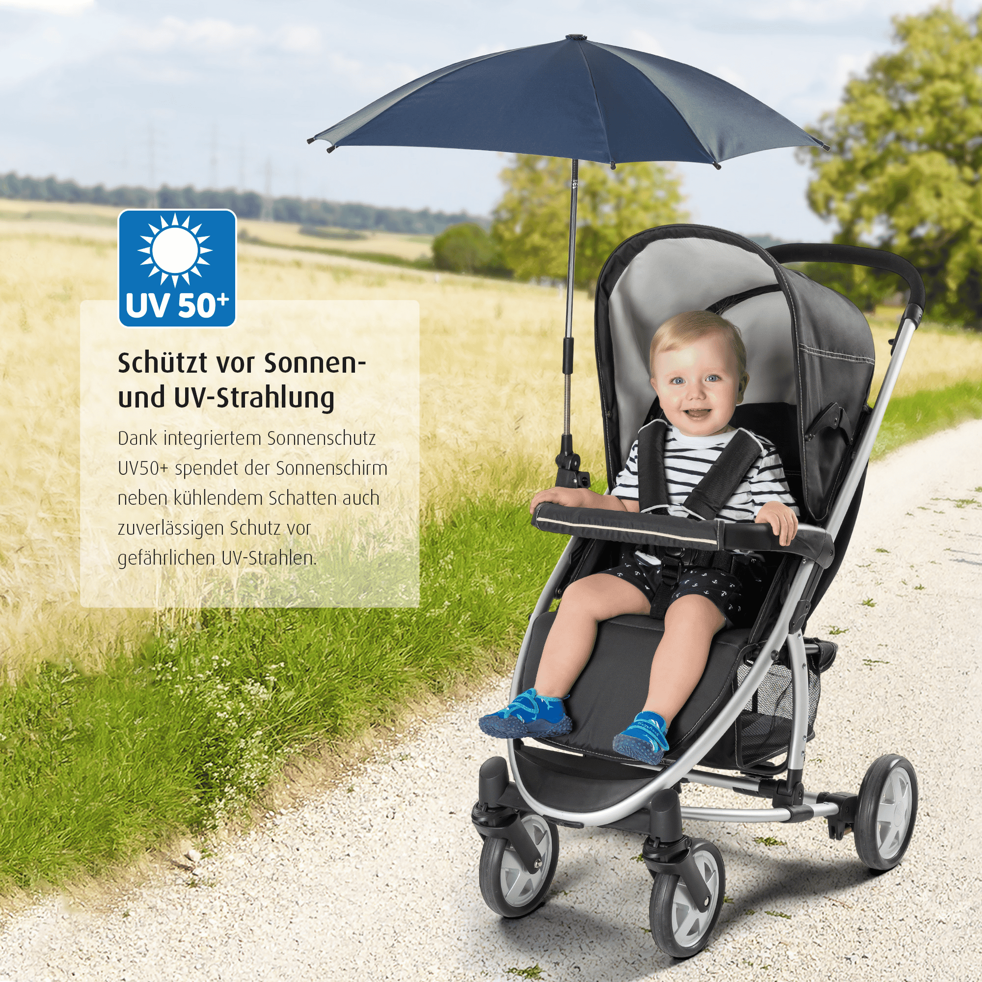 Sonnenschirm ShineSafe reer Blau 2000570252210 2