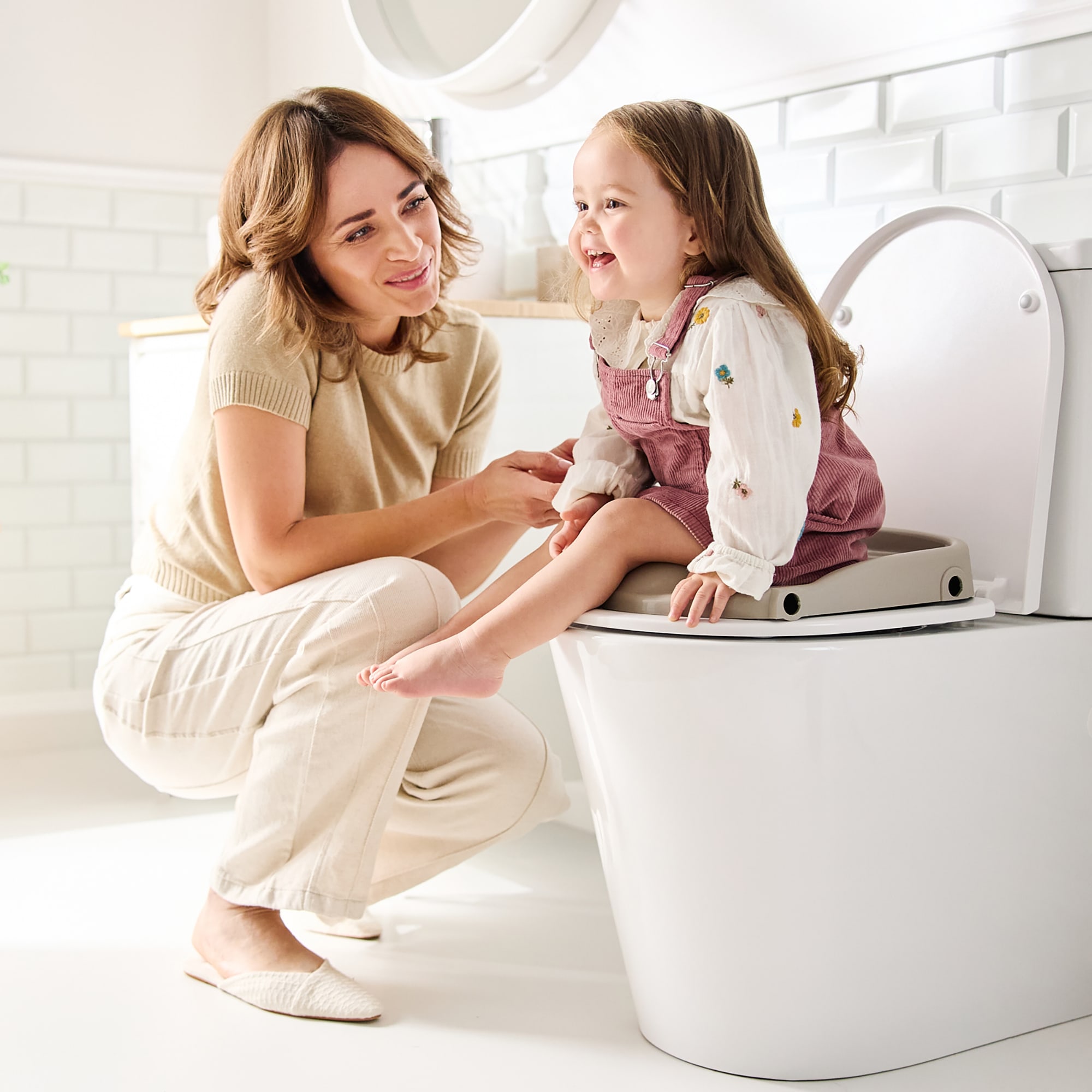 Toilettentrainer mit Treppe, rotho Babydesign, Beige – Produktansicht