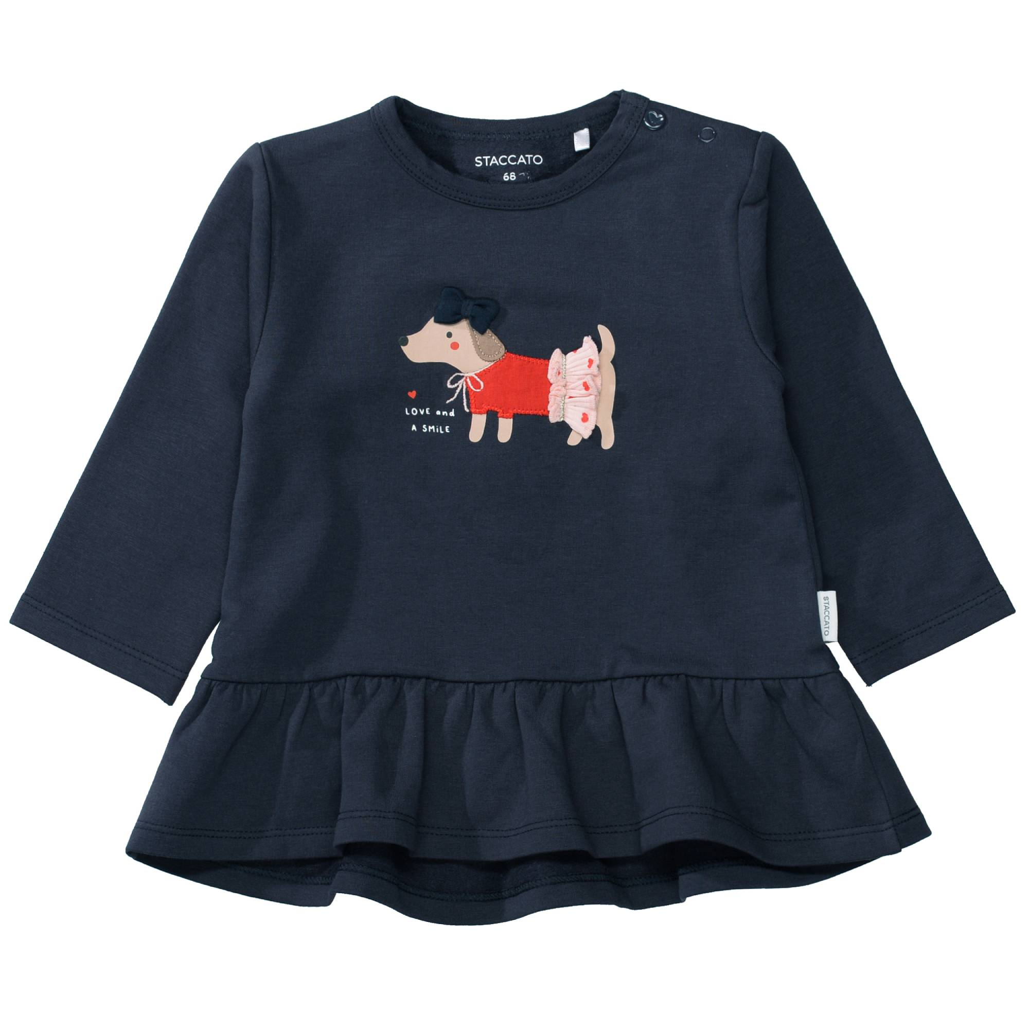 Langarmshirts, STACCATO, Blau – Besonderheit: aus 95% Baumwolle