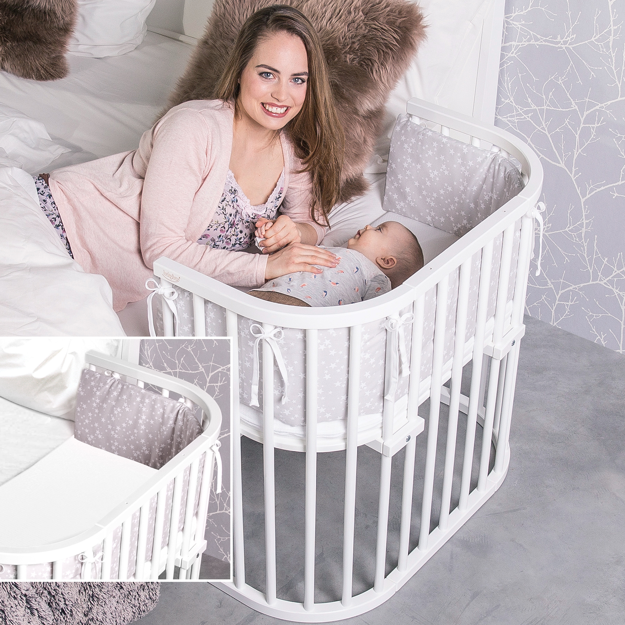 Beistellbetten, babybay, Weiß – Produktansicht