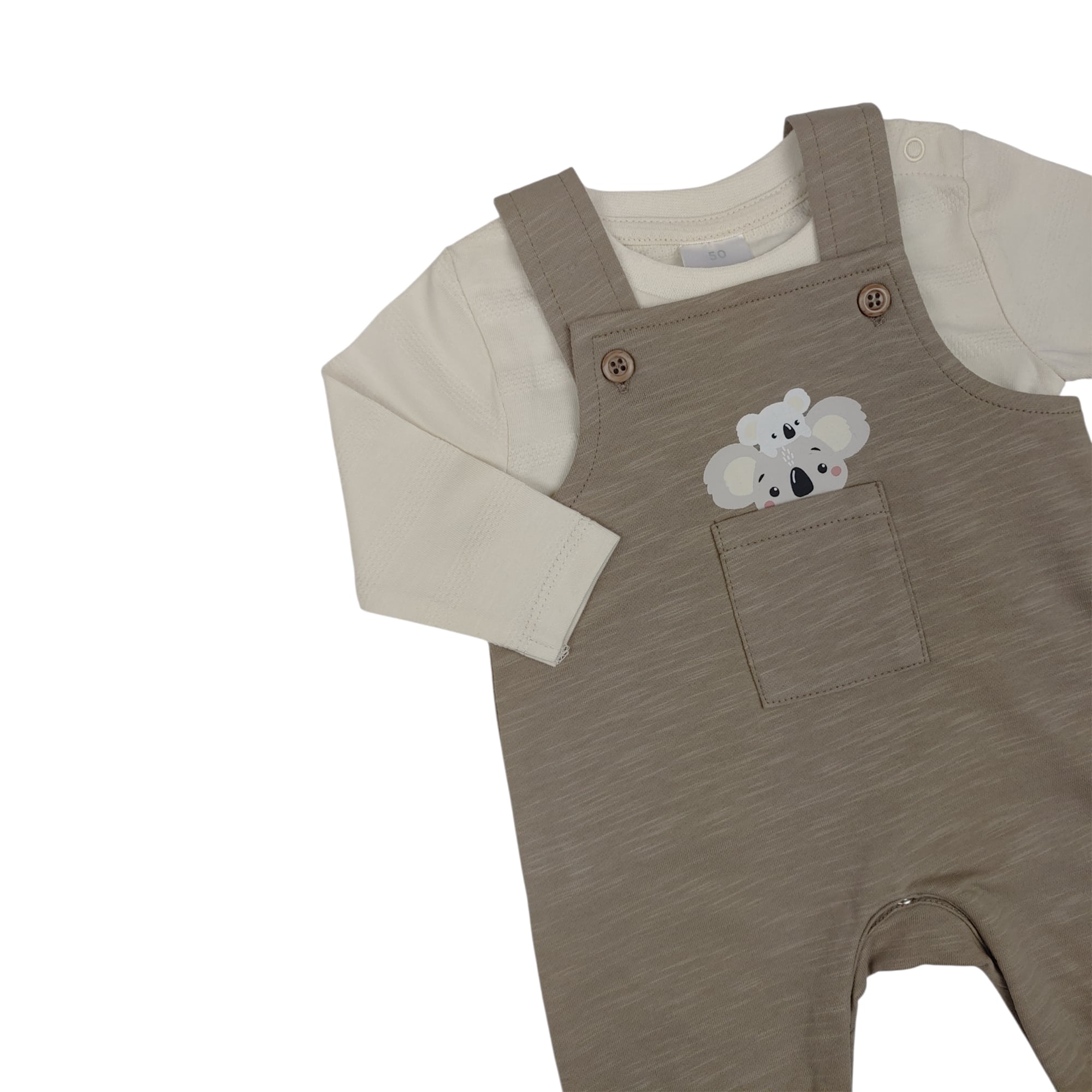 Strampler, LITTLE ONE, Braun – Besonderheit: Set bestehend aus Strampler und Langarmshirt