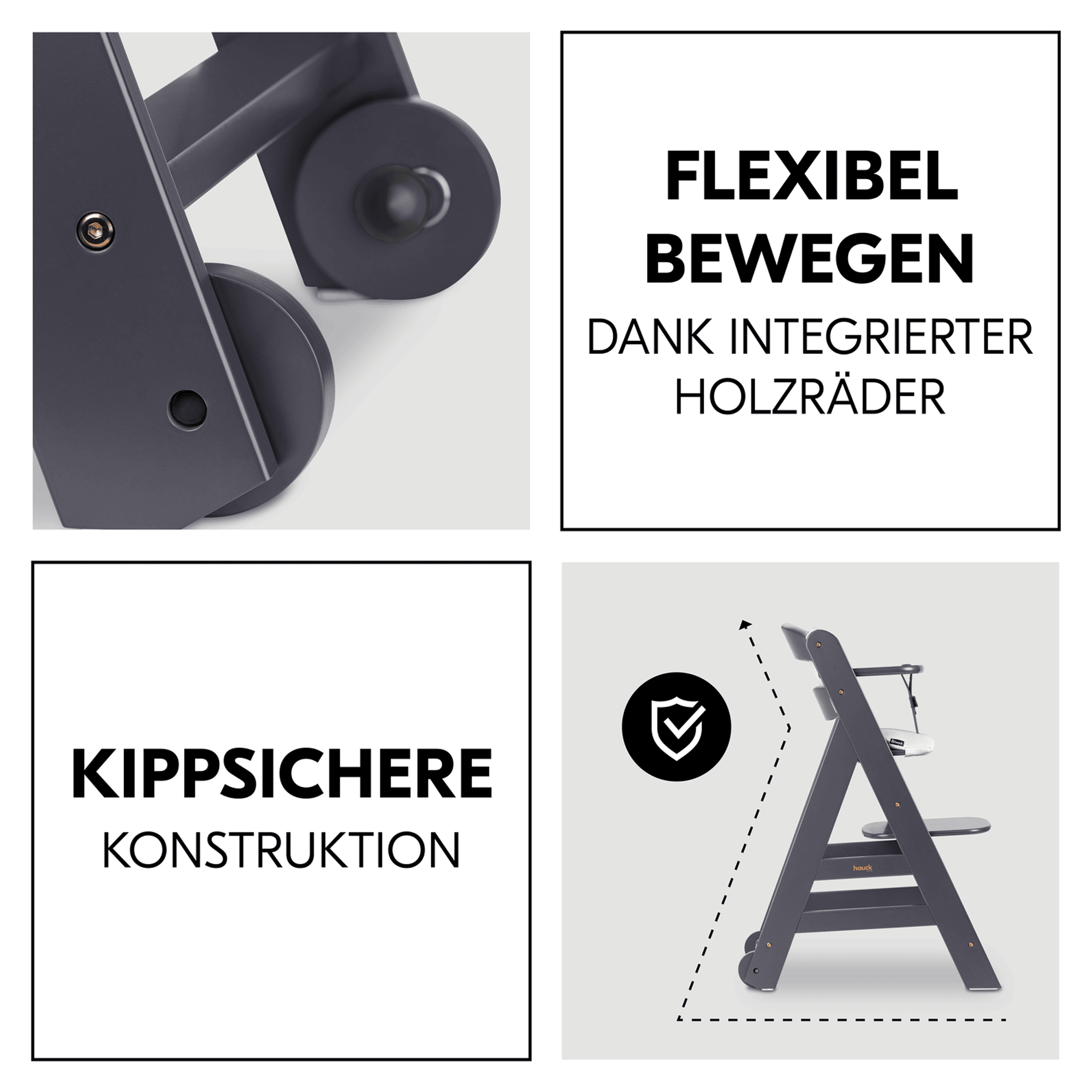 Treppenhochstühle, hauck, Grau – Produktansicht