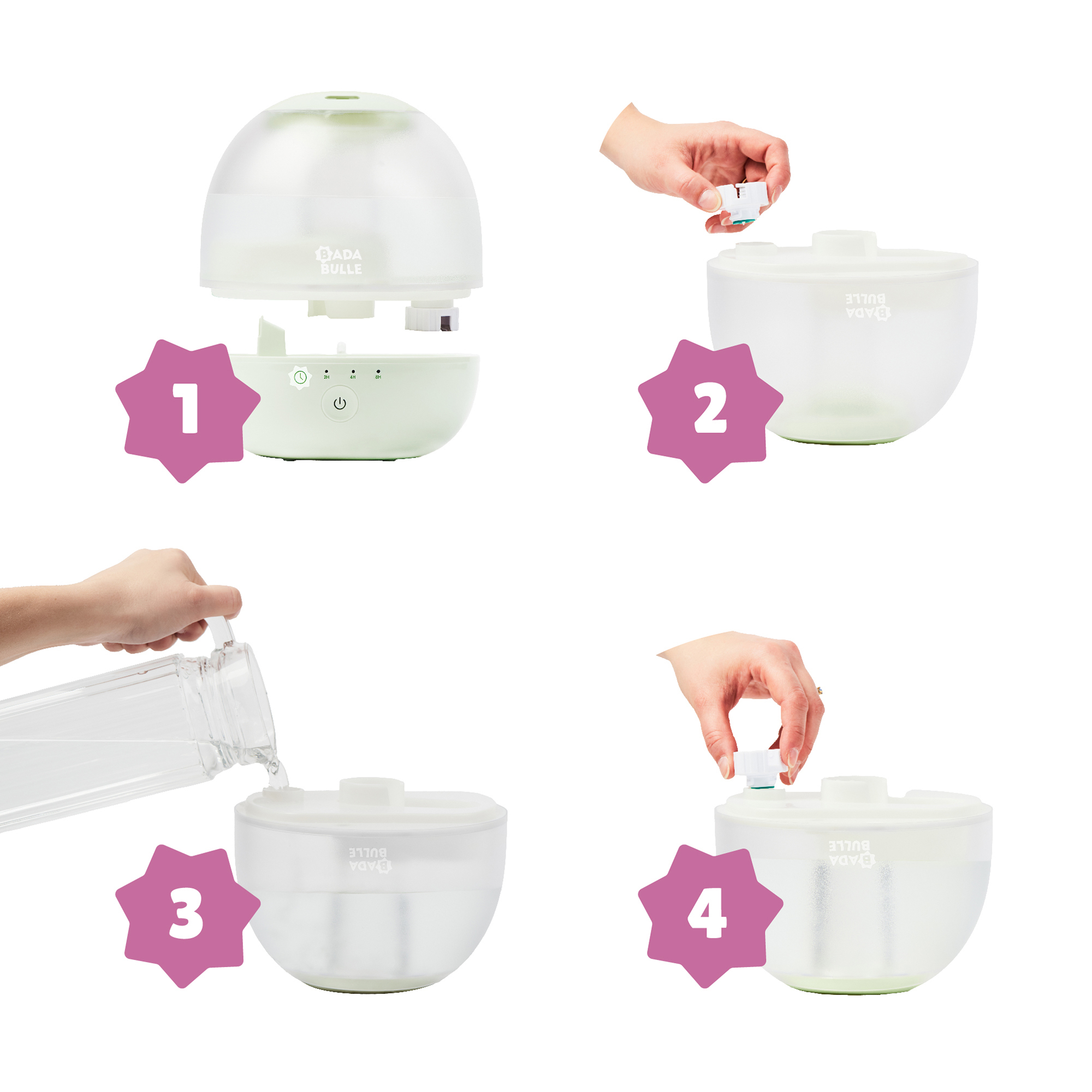 Luftbefeuchter, badabulle, Grün – Produktansicht