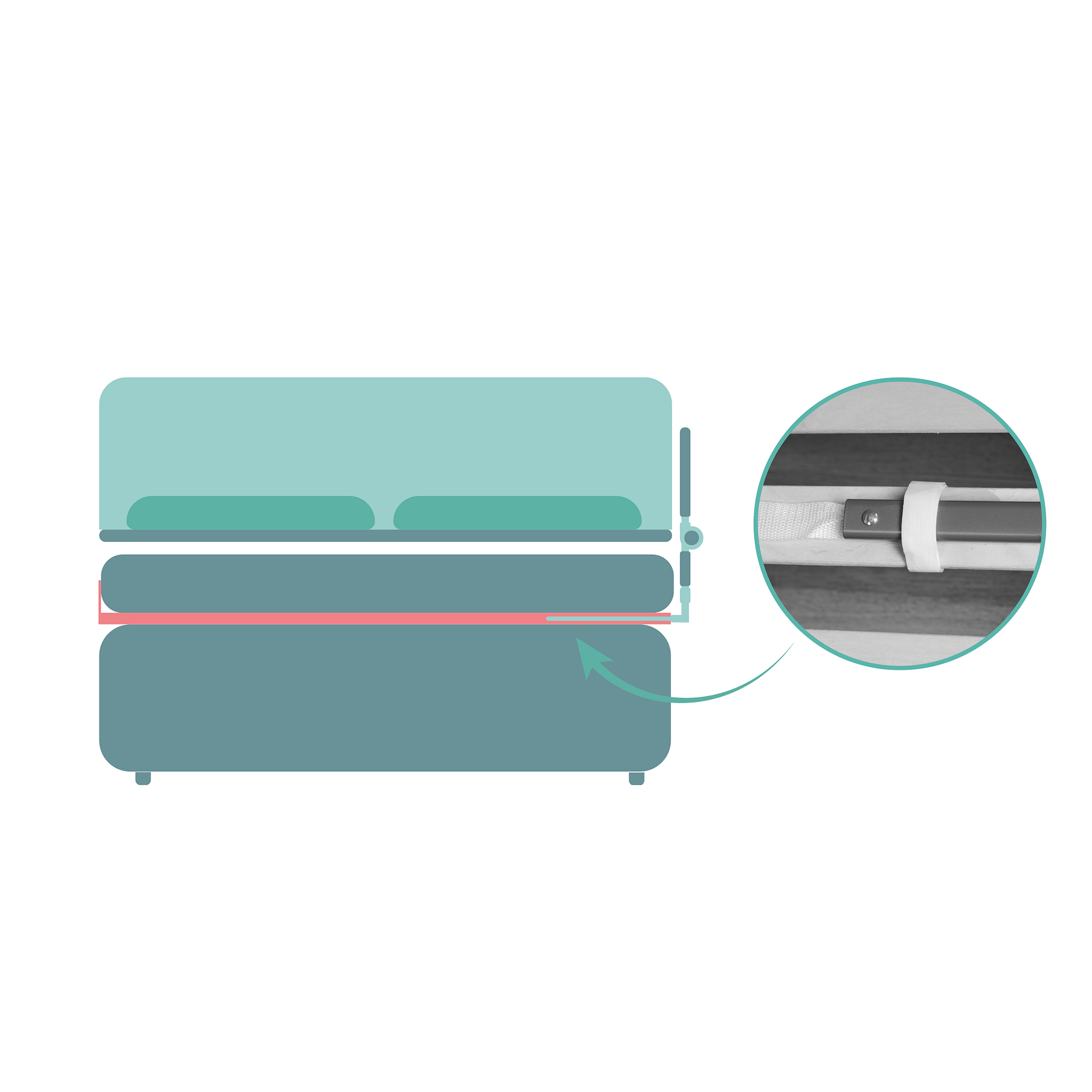 Bettgitter, fillikid, Grau – Produktansicht