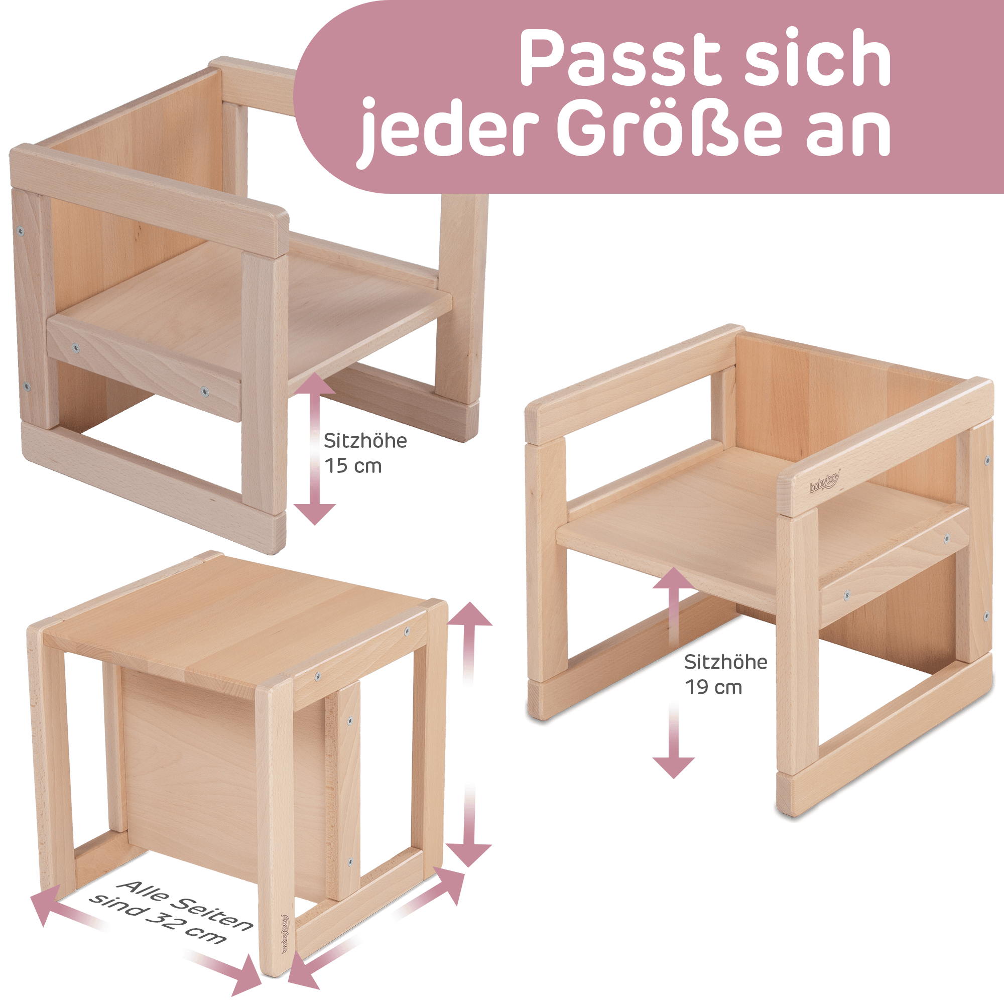 Lerntürme, babybay, Beige – Produktansicht