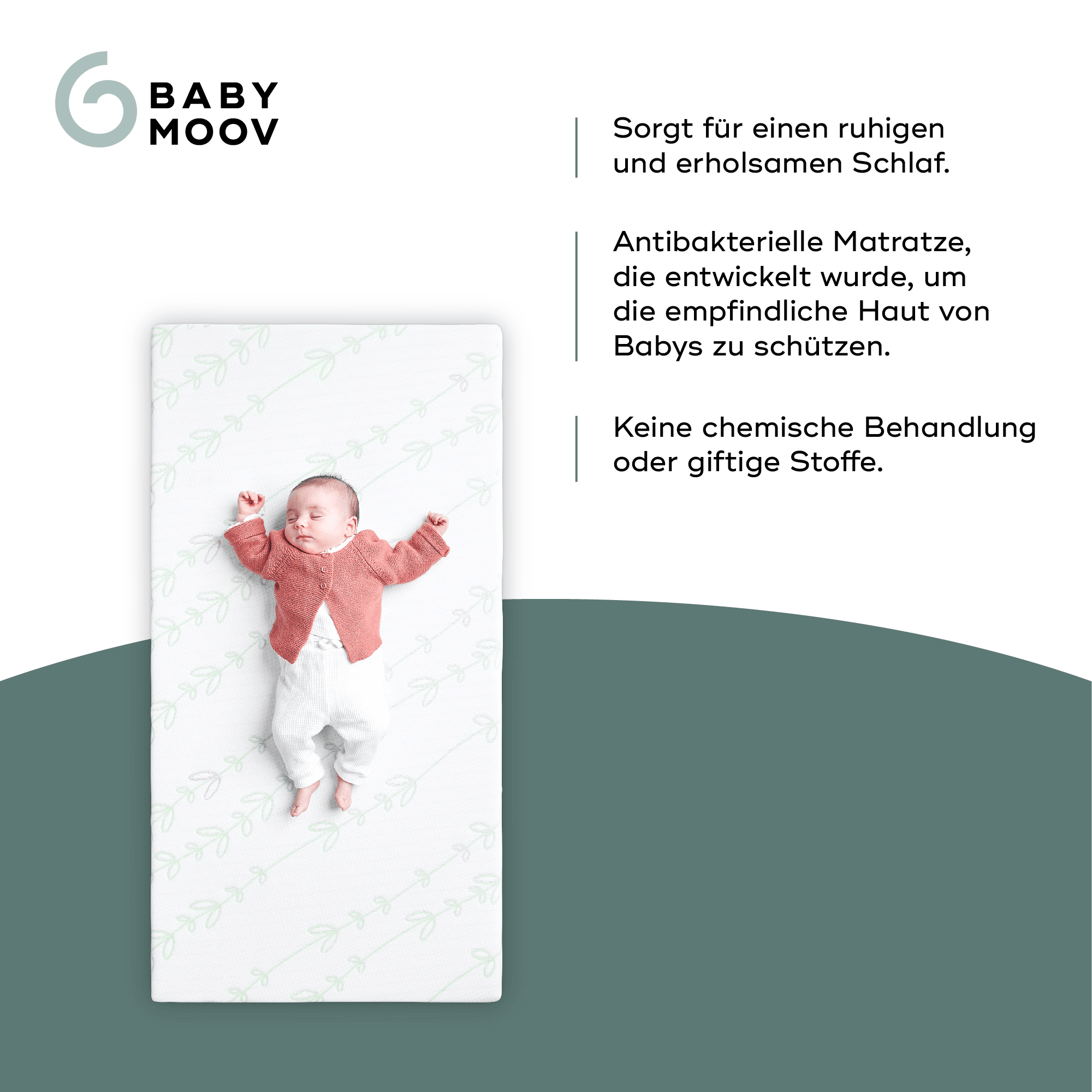 Matratzen 60 x 120 cm, babymoov, Weiß – Produktansicht
