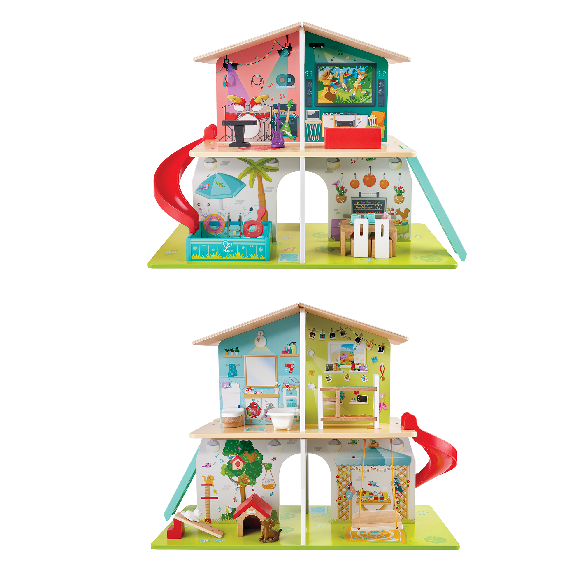 Puppen & Puppenwagen, Hape, Mehrfarbig – Produktansicht