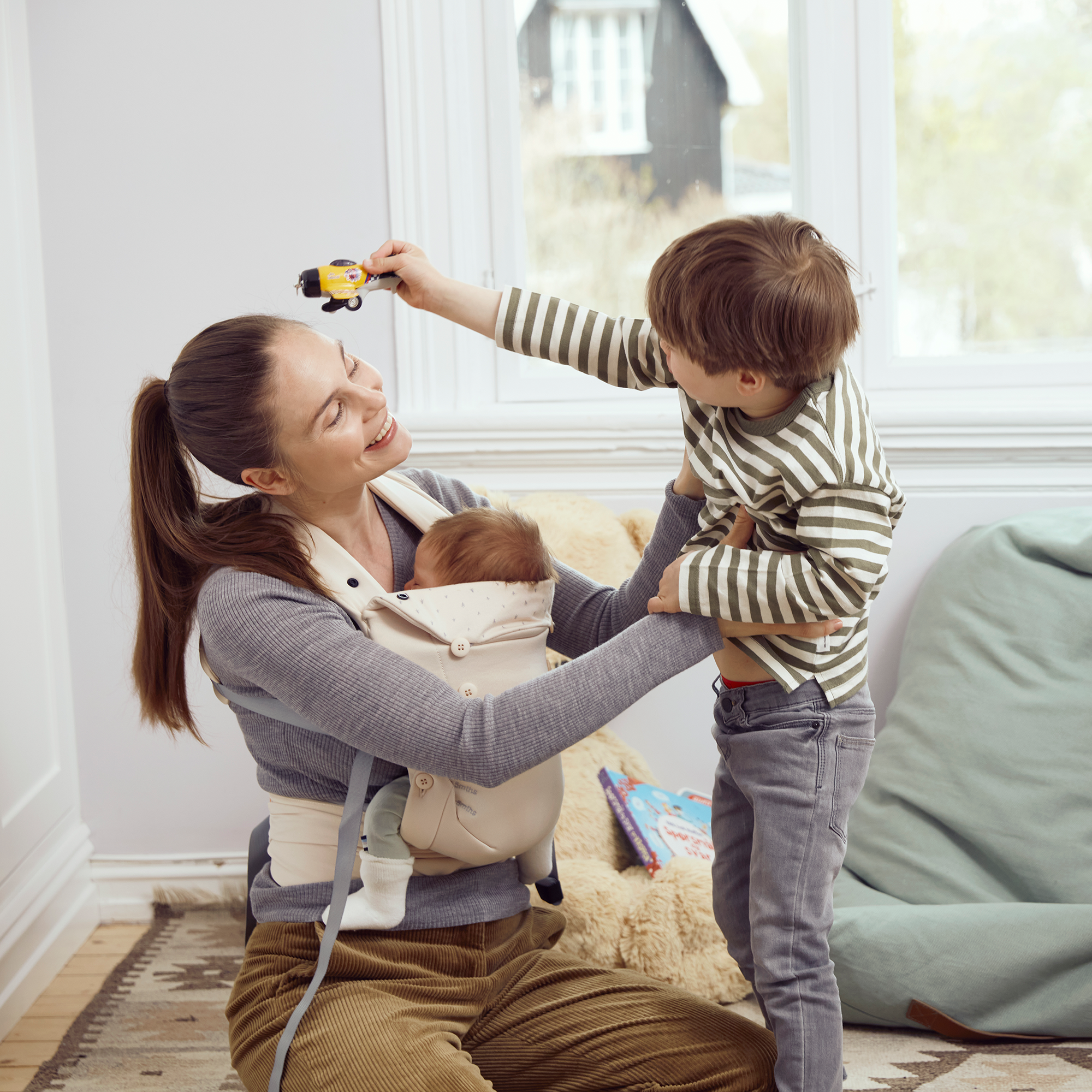 Babytragen, BeSafe, Beige – Besonderheit: Neugeborenentrage für Babys ab Geburt bis 12 Monate