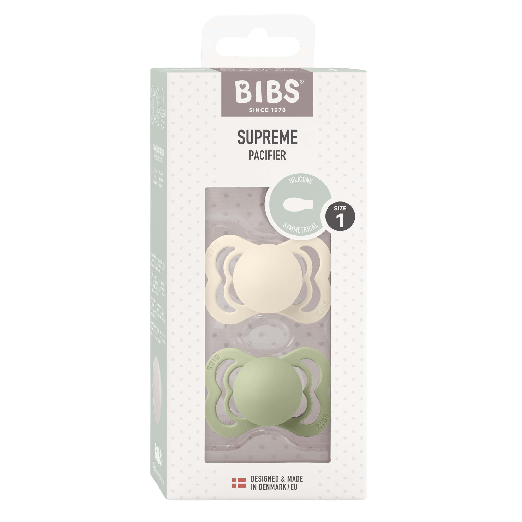 Schnuller, BIBS, Beige – Besonderheit: weicher, flexibler und hypoallergener Silikonsauger