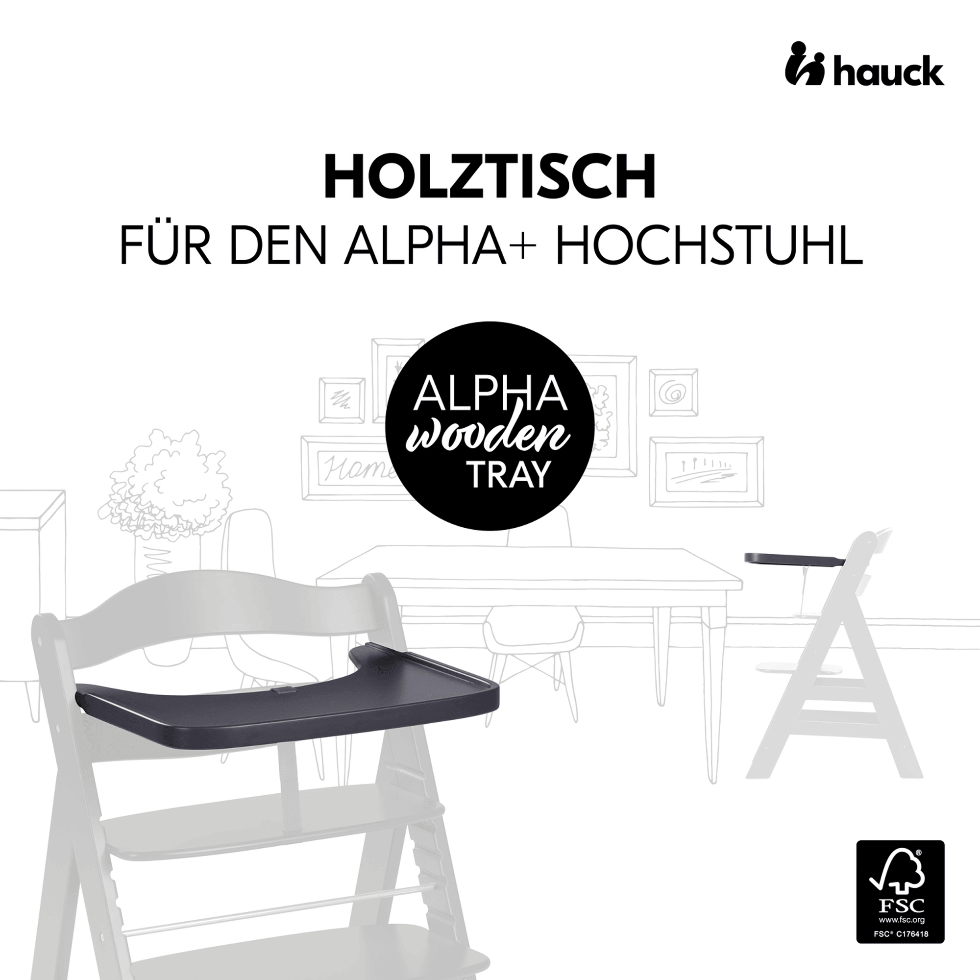 Hochstuhl Zubehör, hauck, Schwarz – Produktansicht
