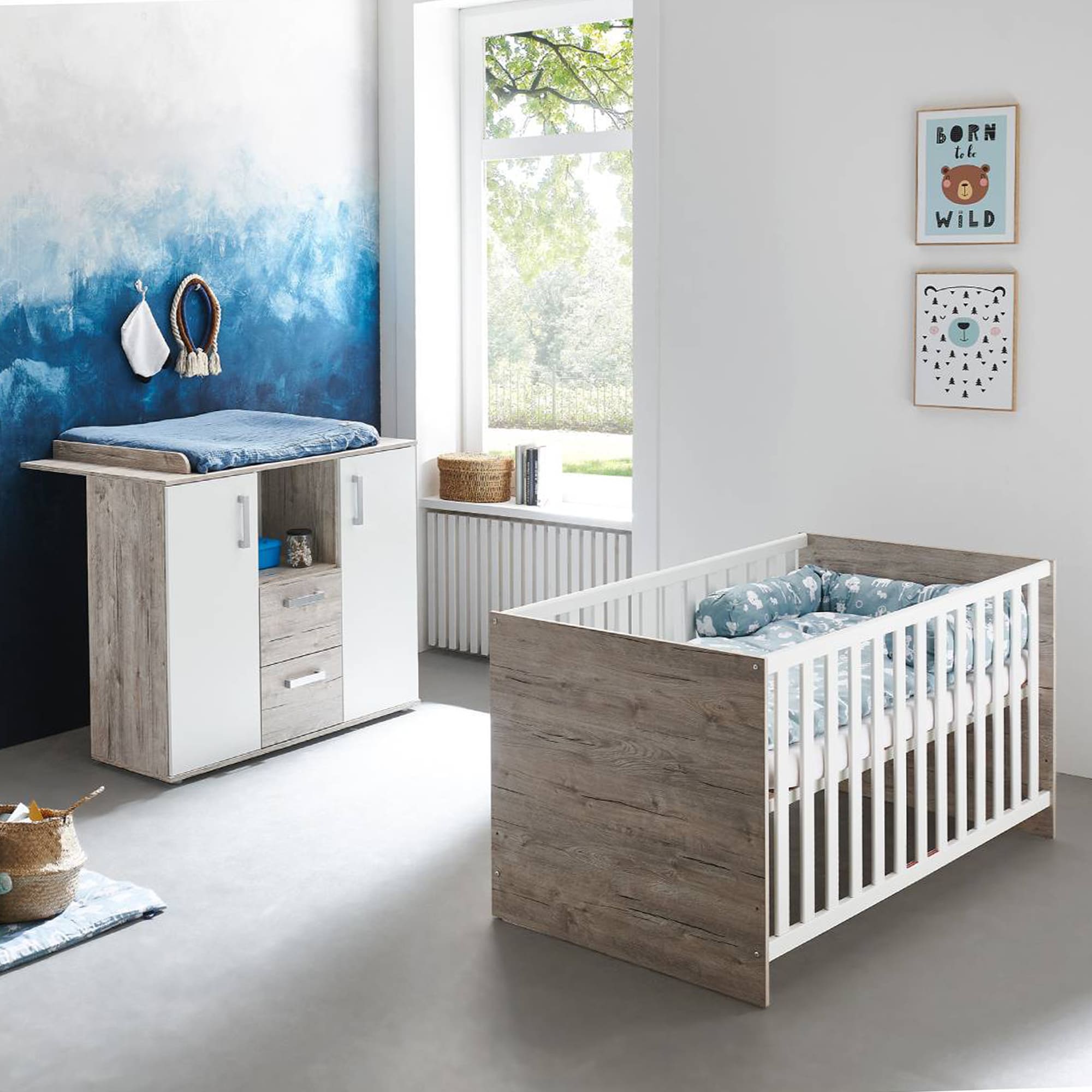 Babyzimmer Sets, Arthur Berndt, Weiß – Besonderheit: Set bestehend aus Gitterbett und Wickelkommode