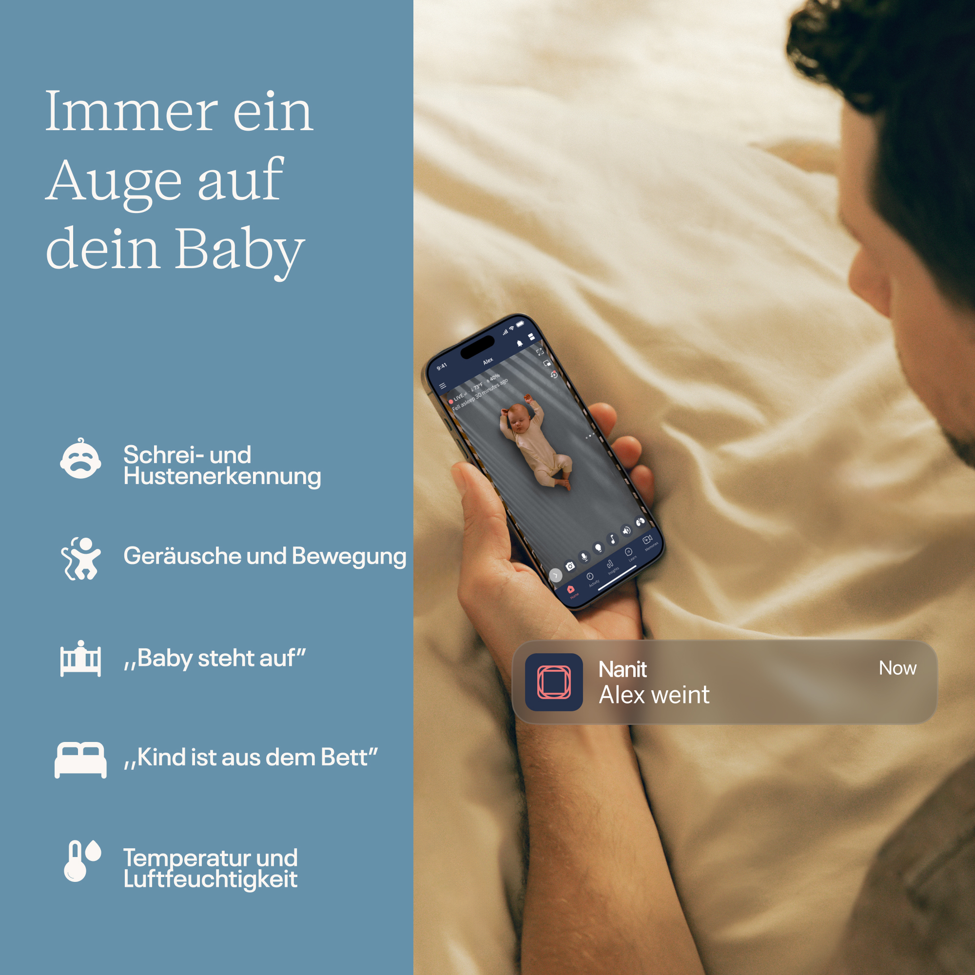 Babyphone, Nanit, Weiß – Produktansicht