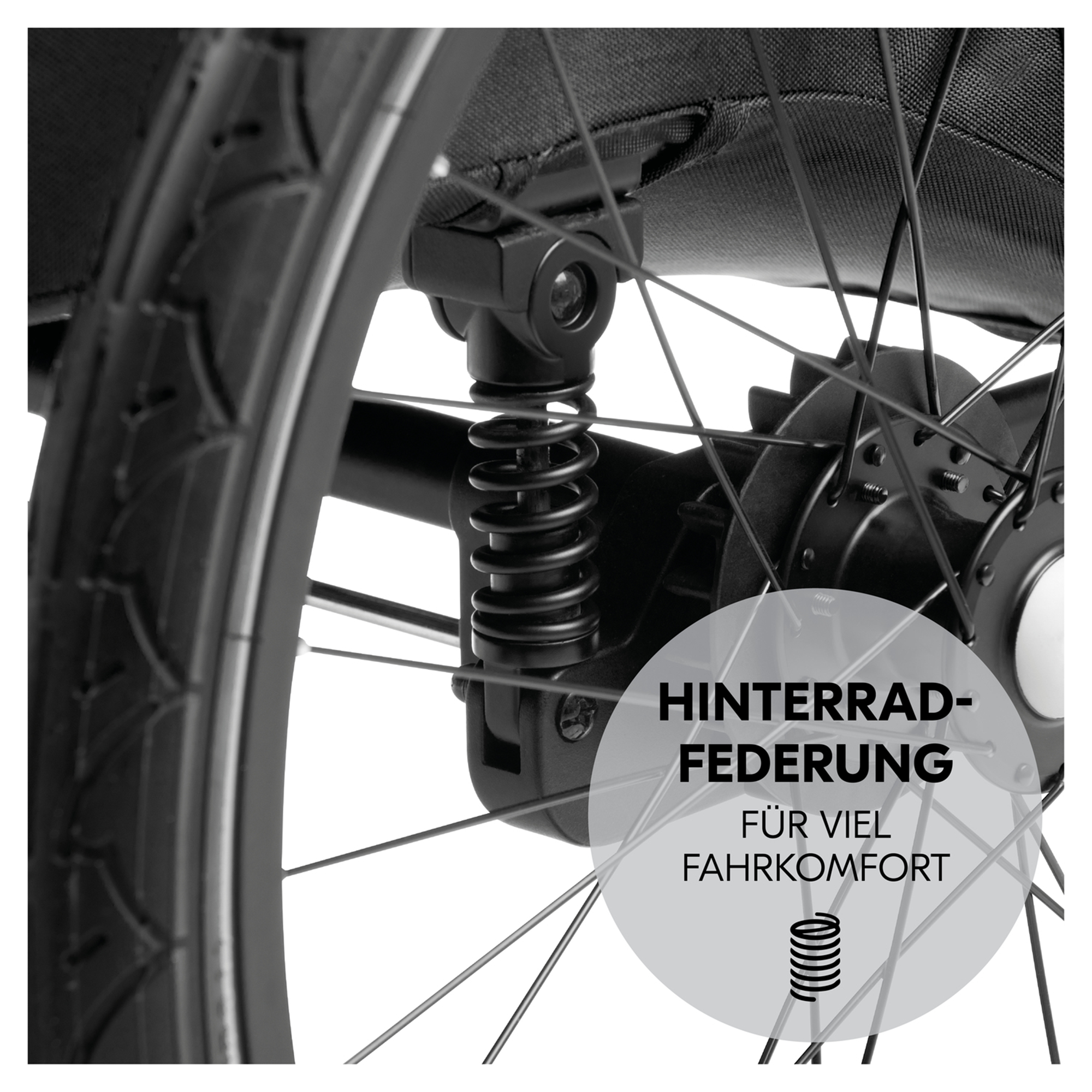 Fahrradanhänger, hauck, Schwarz – Produktansicht