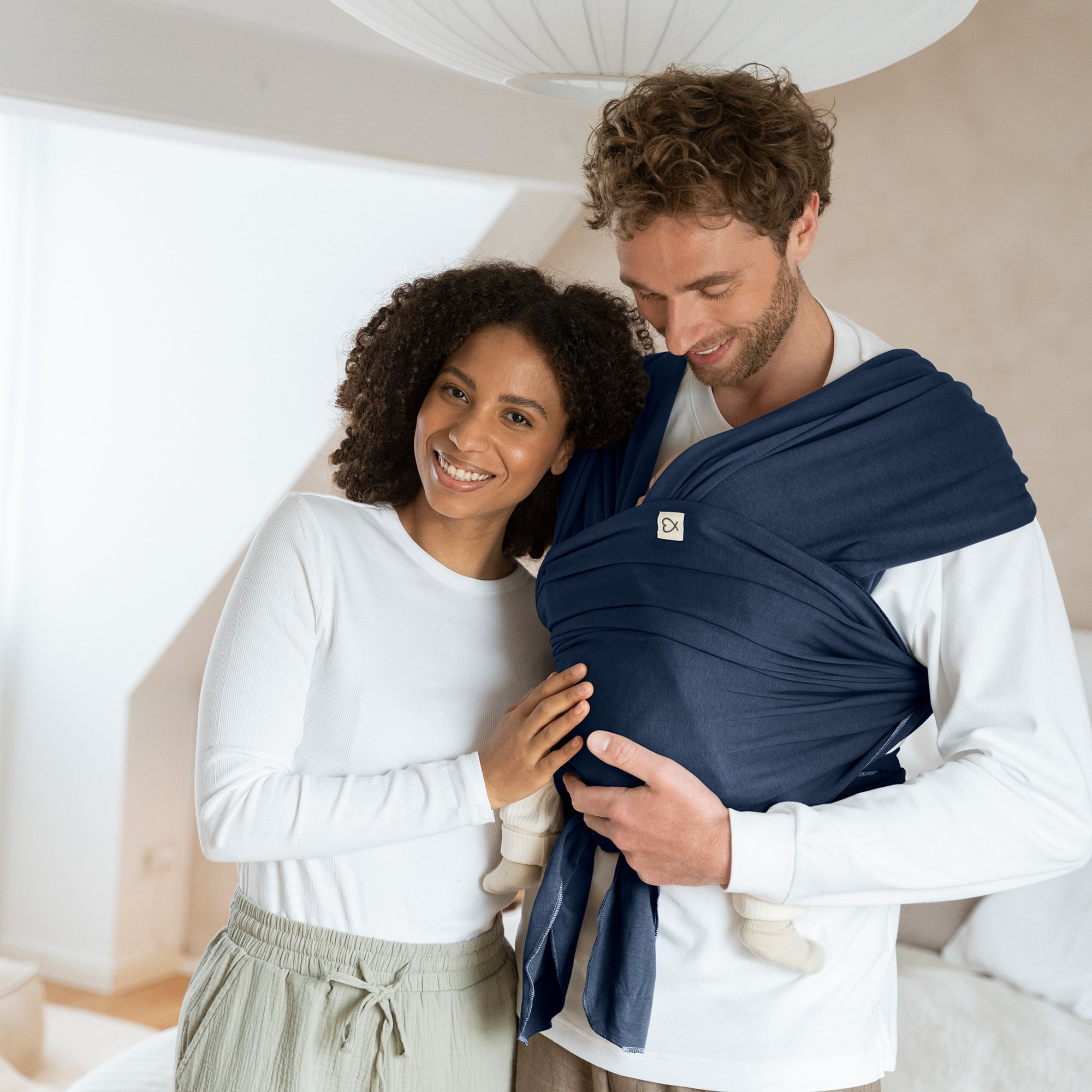 Tragetücher, ELSA & EMIL, Blau – Besonderheit: aus 100% atmungsaktiver, weicher Bio-Baumwolle