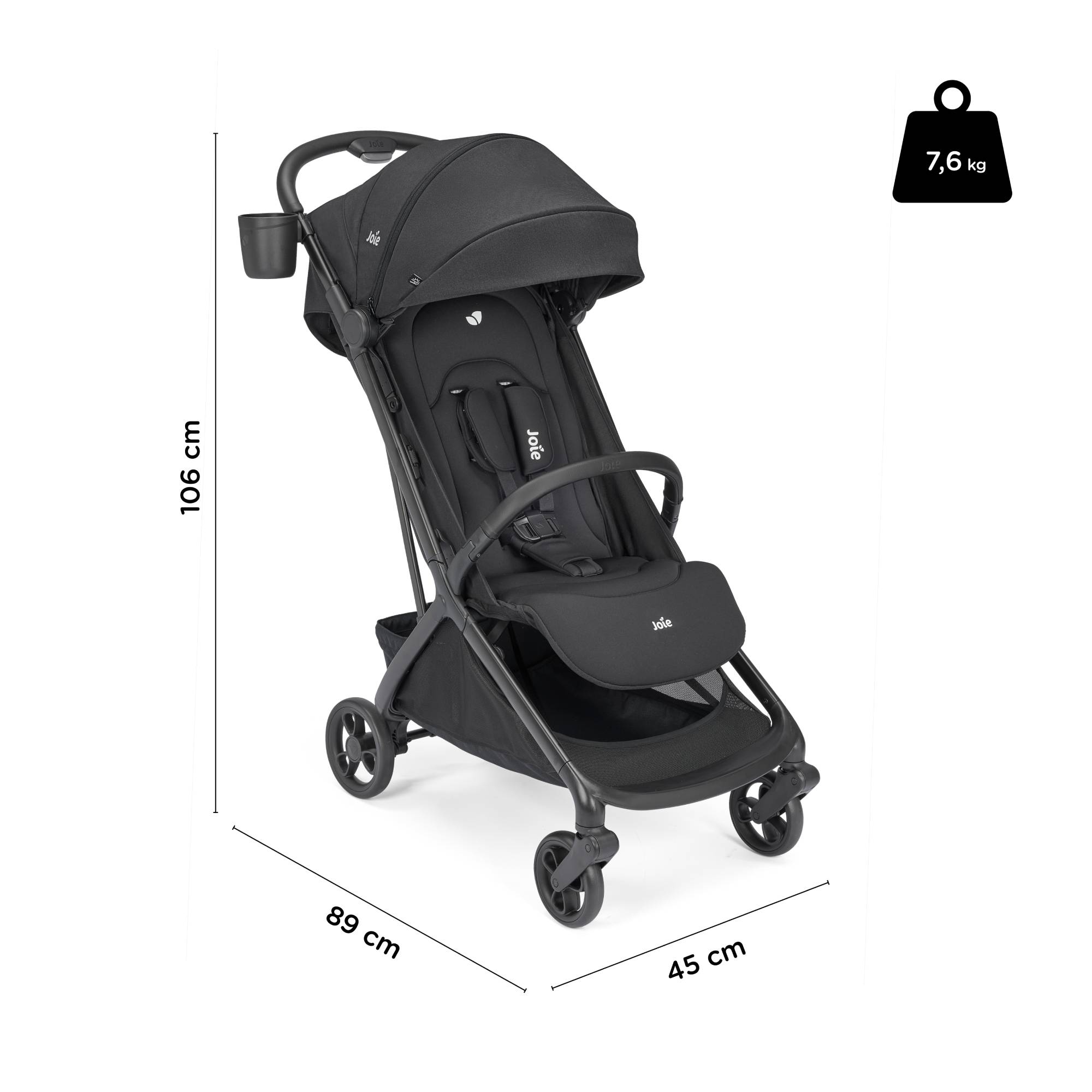 Reisebuggys, Joie, Schwarz – Produktansicht