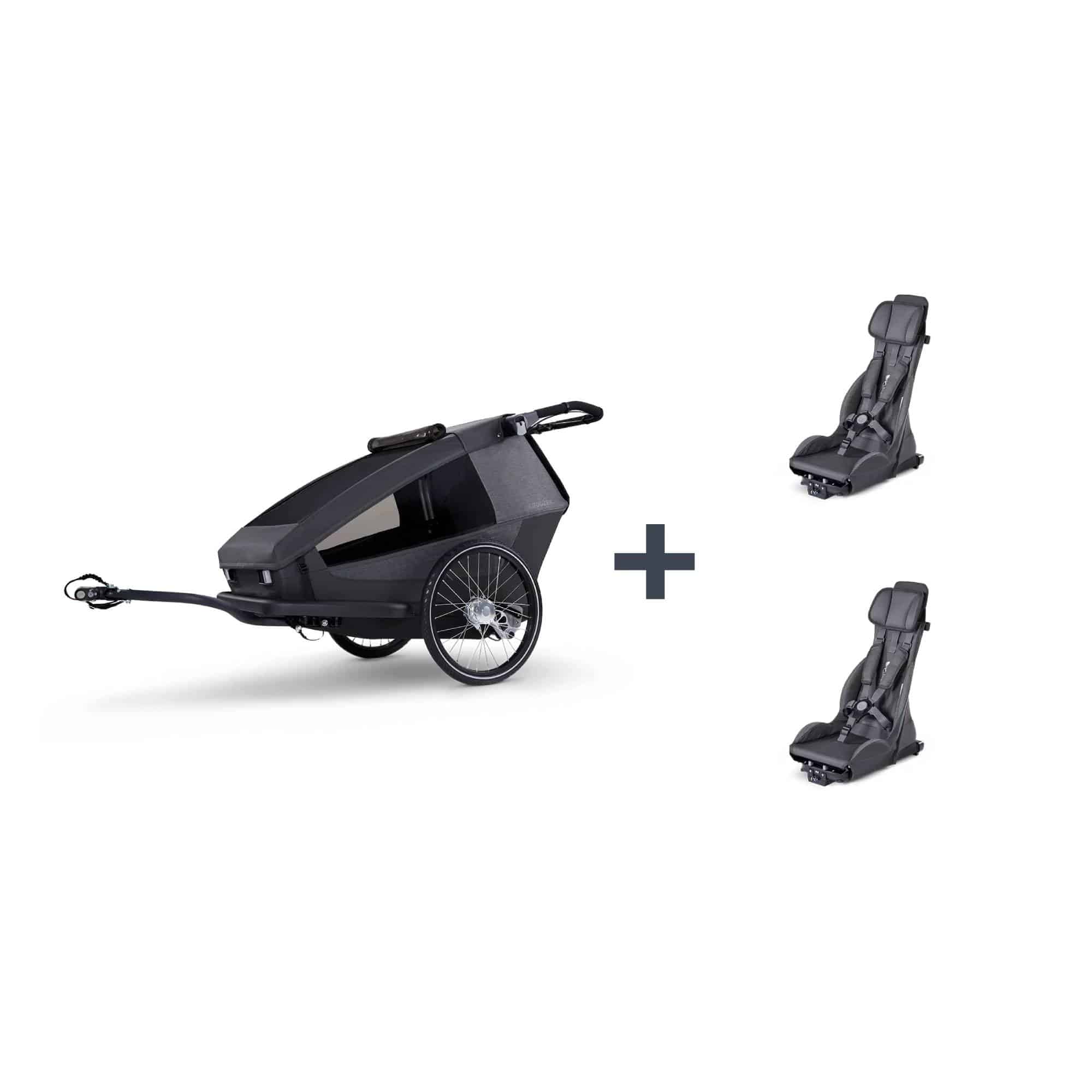 Fahrradanhänger, Croozer, Schwarz – Produktansicht