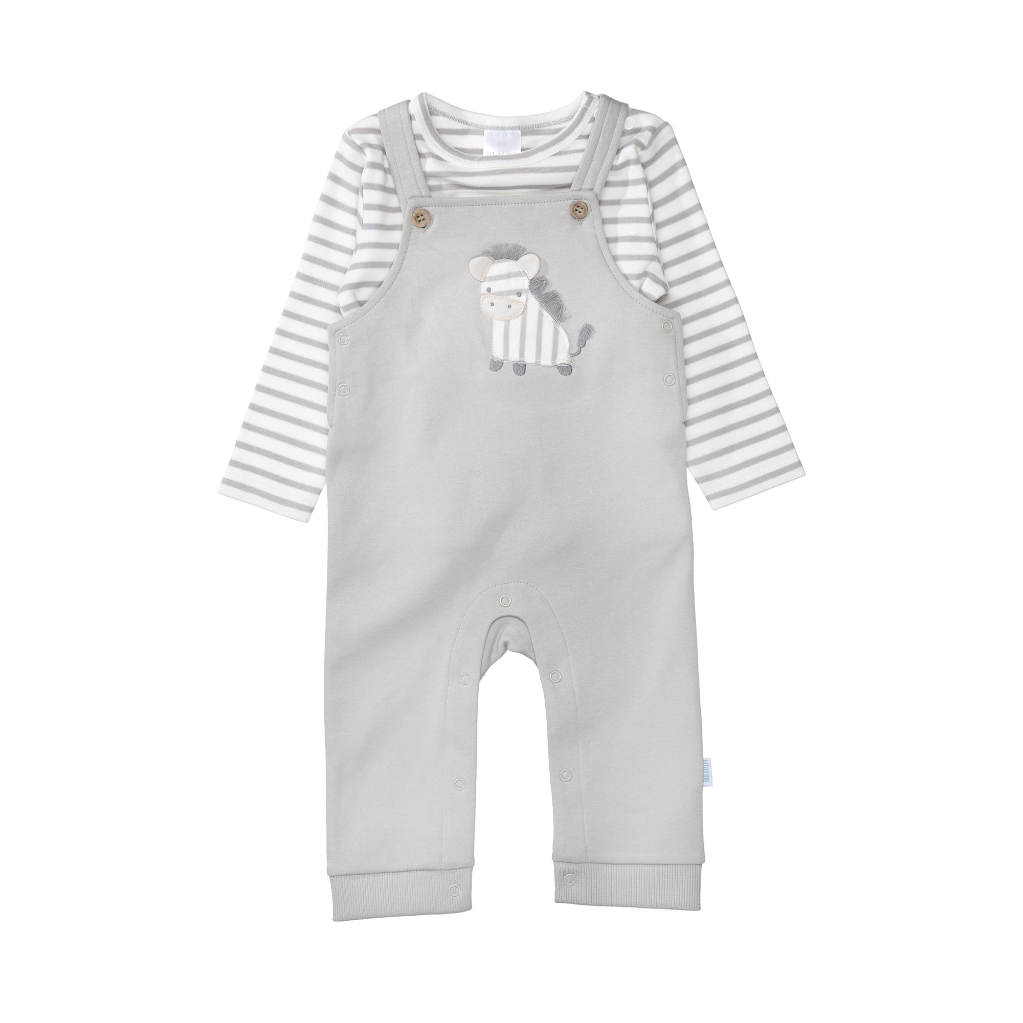 Strampler, LITTLE ONE, Grau – Besonderheit: Set bestehend aus Strampler und Langarmshirt