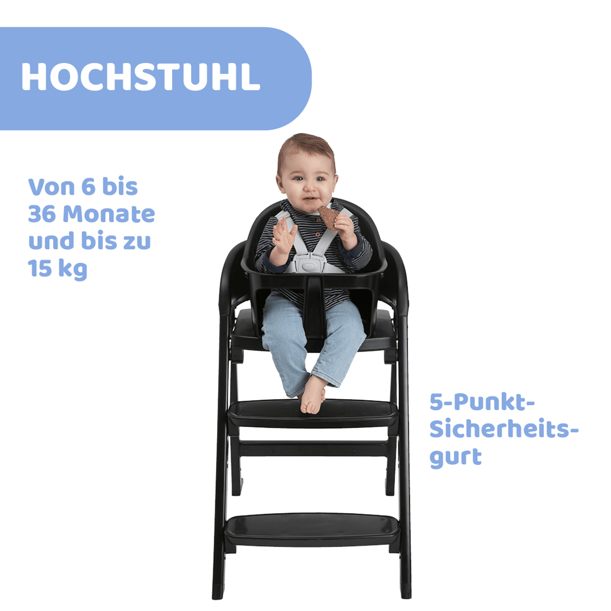 Klapphochstühle, chicco, Grau – Produktansicht