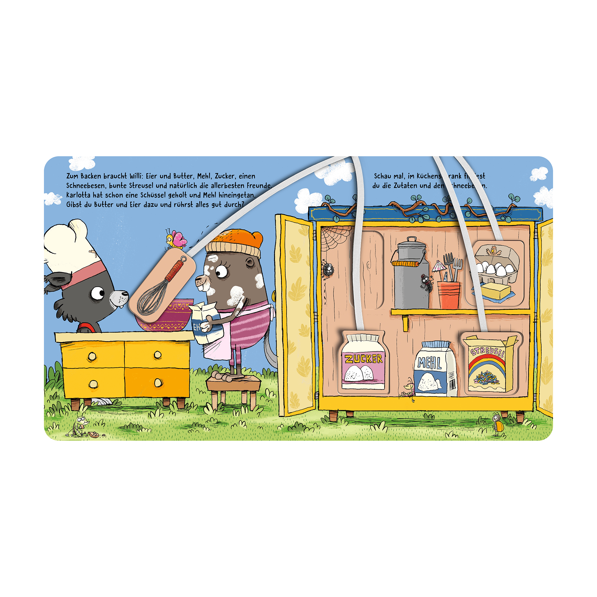Bilderbücher, ess!inger – Besonderheit: mit Mitmach-Pappe mit 4 extra Backzutaten zum Mitspielen