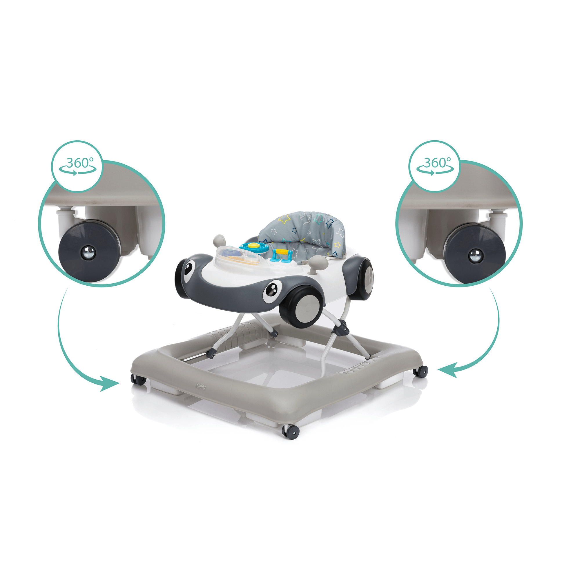 Lauflernwagen, fillikid, Grau – Produktansicht